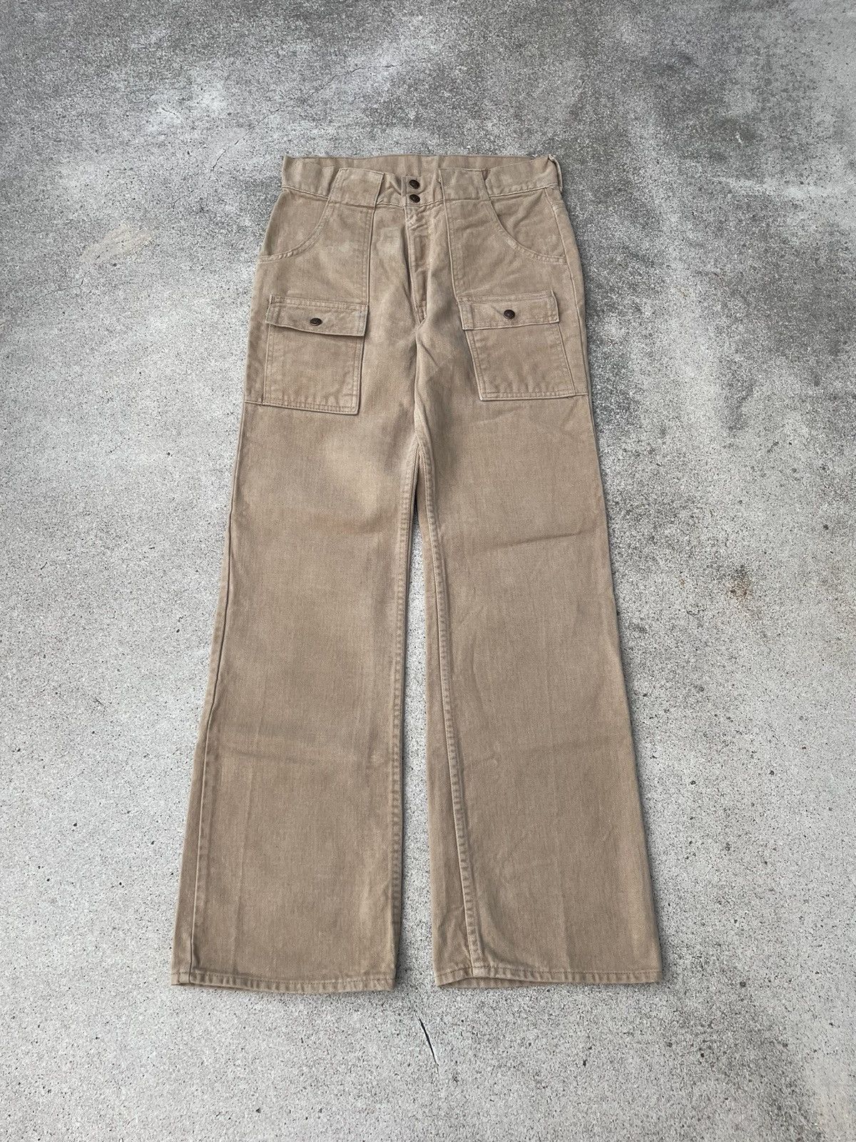 image of Levis x Vintage 70’S Levi’S 676 White Tab Flare Bush Pants 31X31 in Beige, Men's