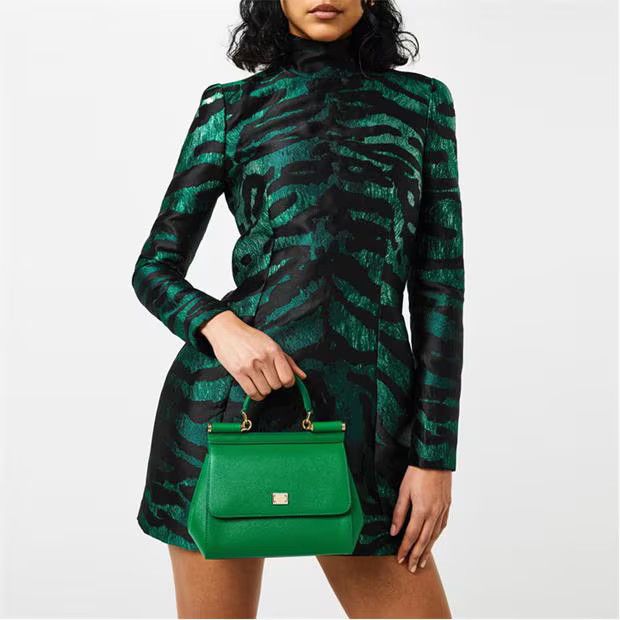 Dolce & Gabbana o1g2r1mq1024 Mini Dresses in Green & Nero Size S / US 4 / IT 40 - 3 Thumbnail