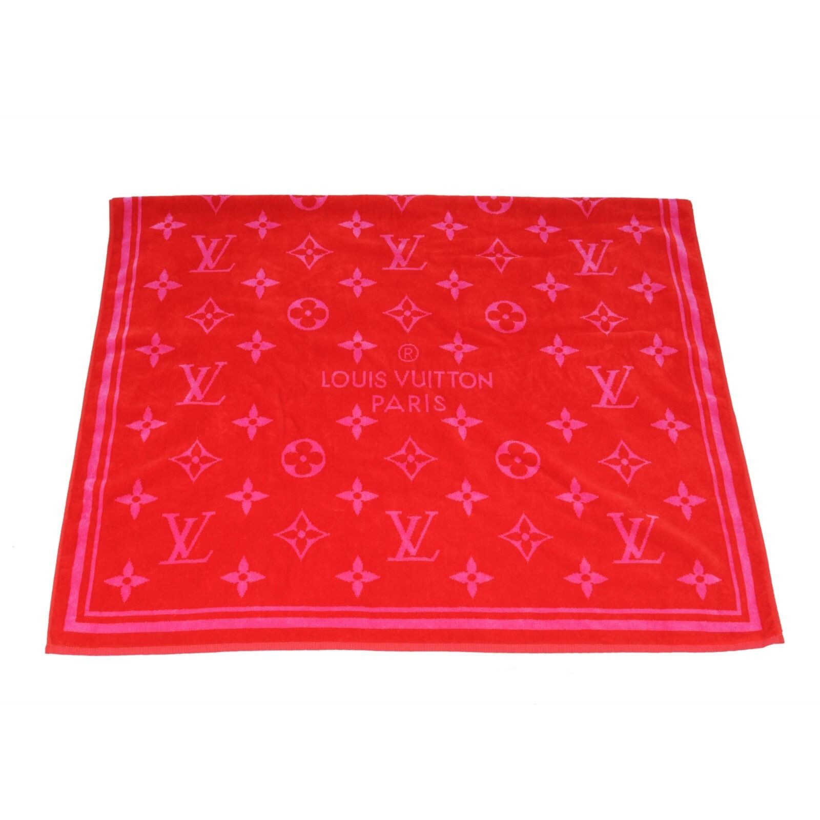 Louis Vuitton Red Pink Drap De Bain Monogram Beach Bath Towel - 01418 Size ONE SIZE - 2 Thumbnail