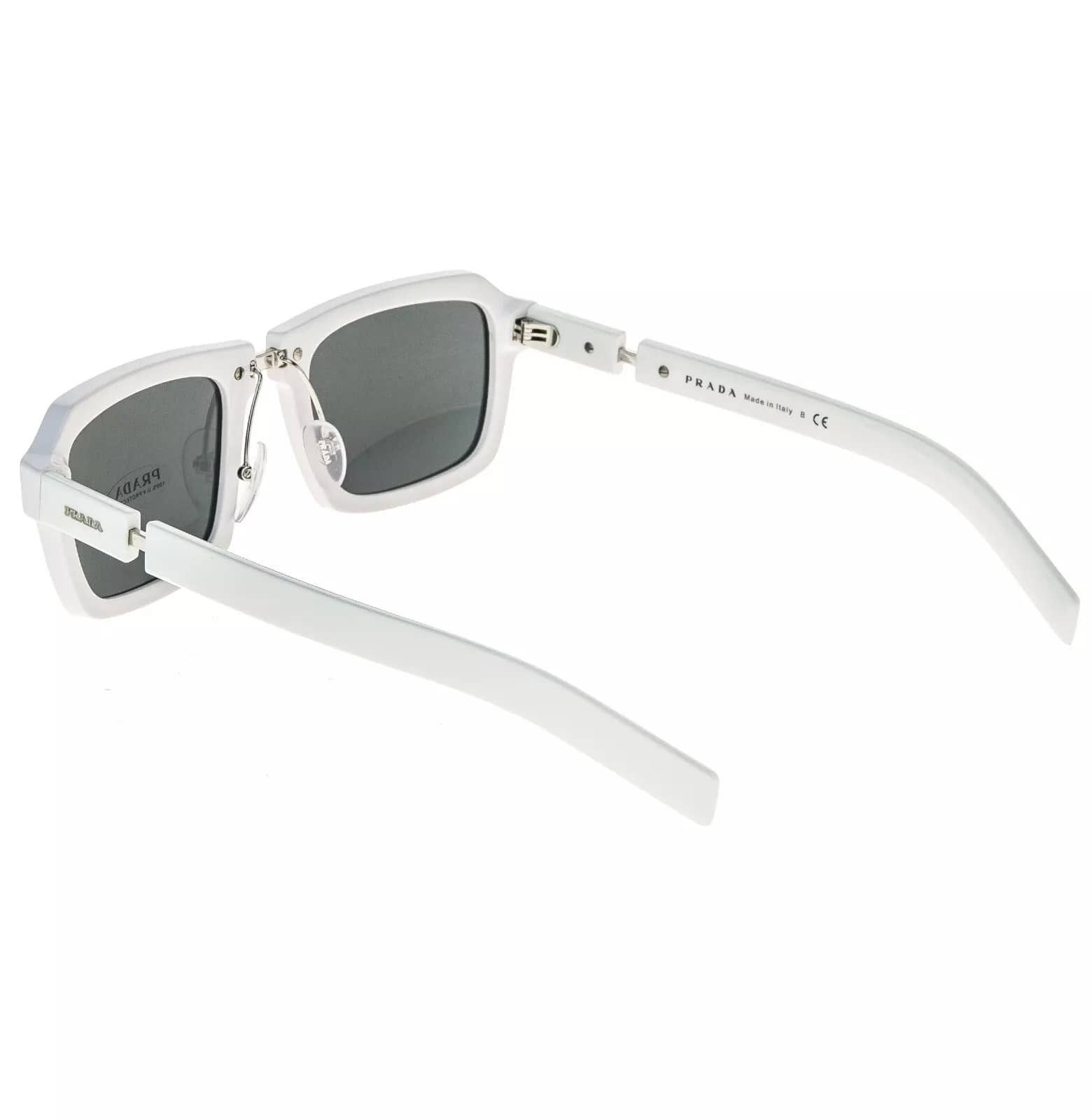 Prada PRADA DUPLE Rectangular PR09XS White Fashion Sunglasses 09X Size ONE SIZE - 9 Thumbnail