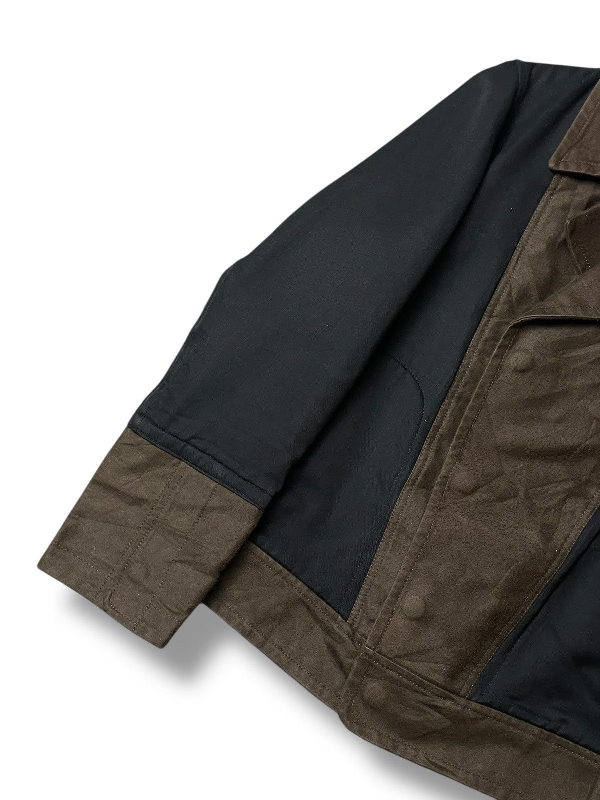 Japanese Brand × Seditionaries × Vintage ACT AGAINST ONE’S WILL Spliced Leather Suede Jacket (113) Size US XXS / EU 40 - 4 Thumbnail