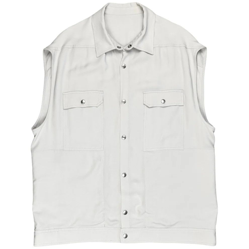 Rick Owens Rick Owens Jumbo Crepe Vest Oyster - SS21 Size US L / EU 52-54 / 3 - 1 Thumbnail