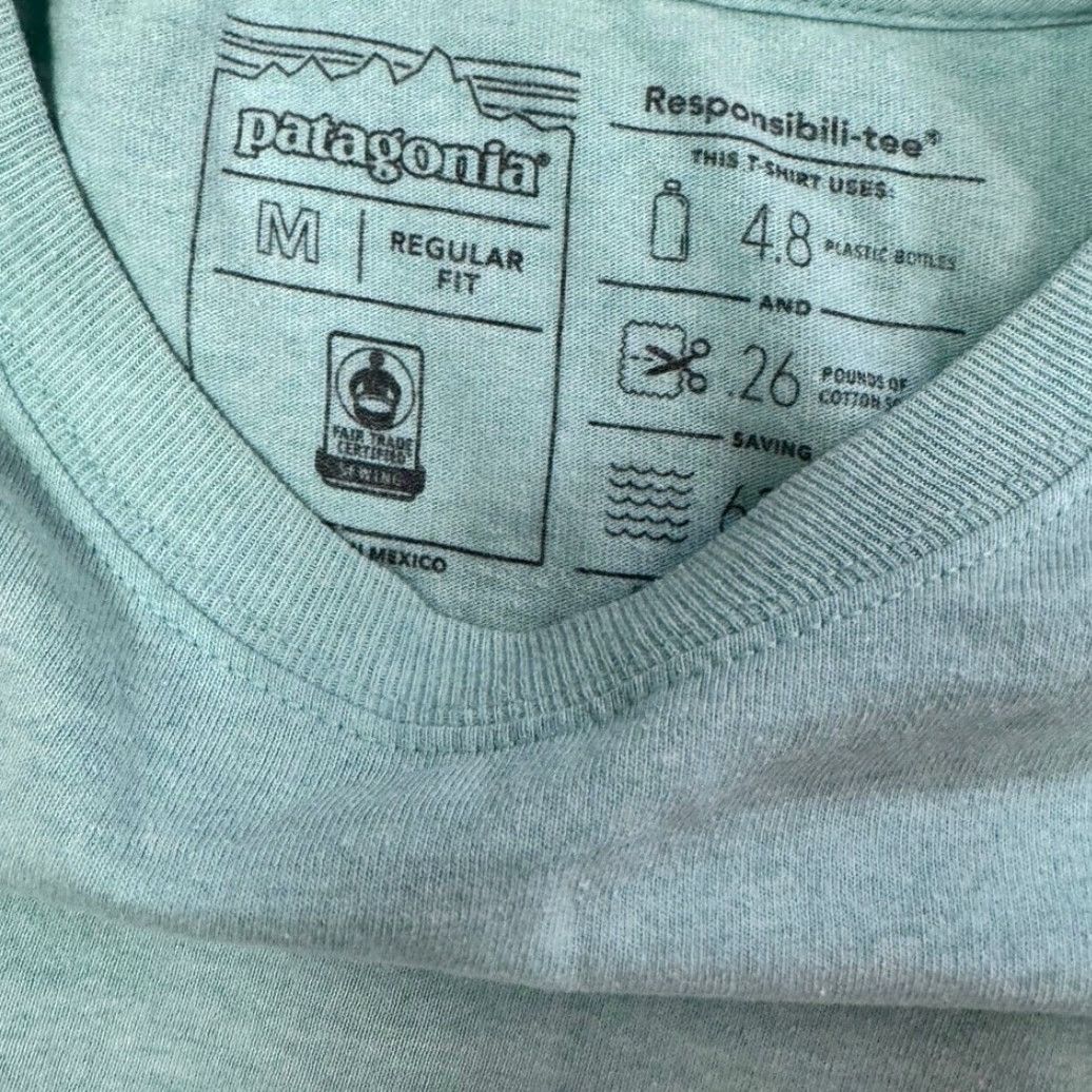 Patagonia Patagonia Shirt Size M Green Trout Back Logo Responsibili-Tee Short Sleeve Mens Size US M / EU 48-50 / 2 - 4 Thumbnail