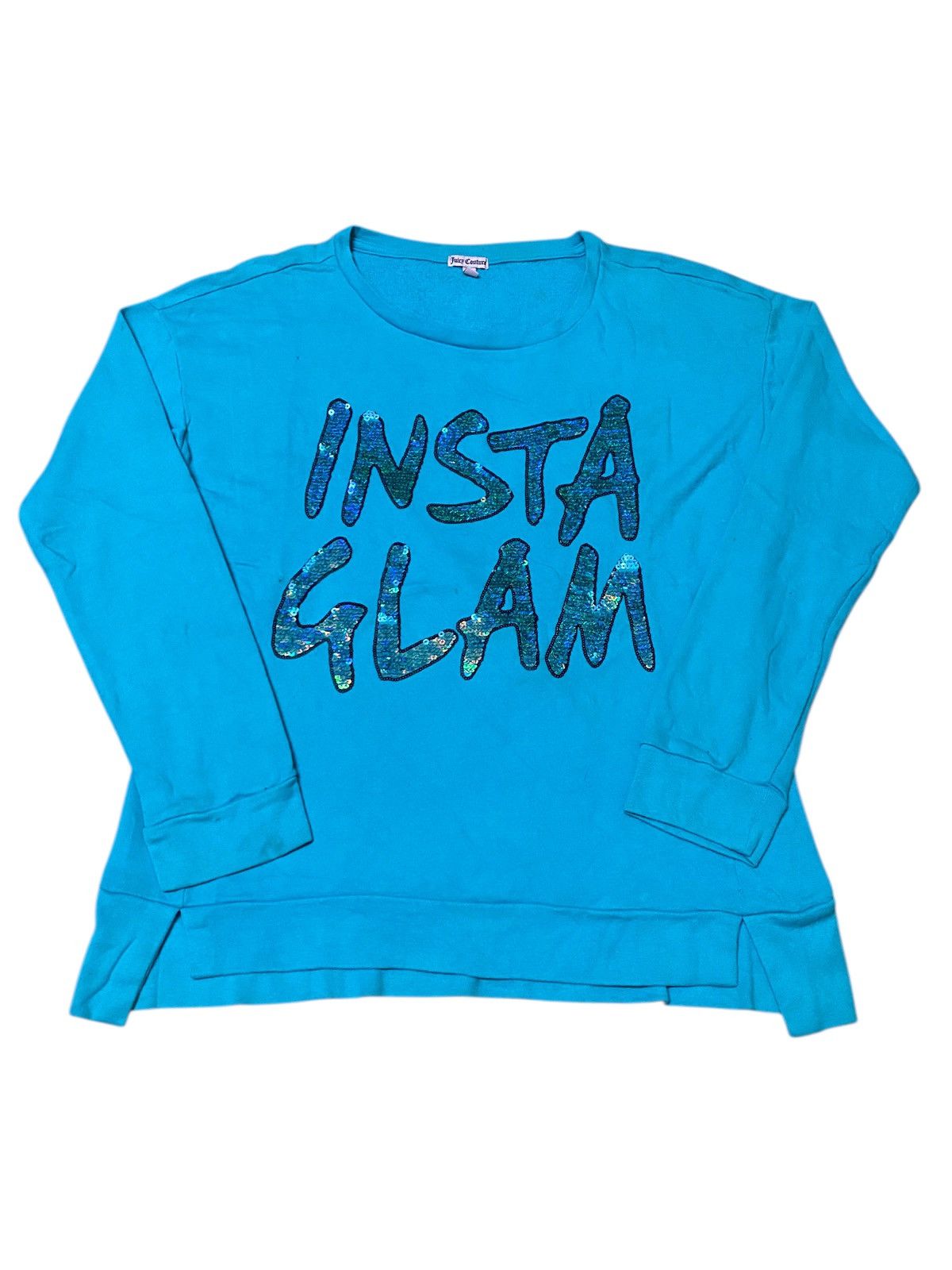 Juicy Couture Turquoise Juicy Couture Insta Glam In Detailing Sweatshirt Size M / US 6-8 / IT 42-44 - 1 Thumbnail