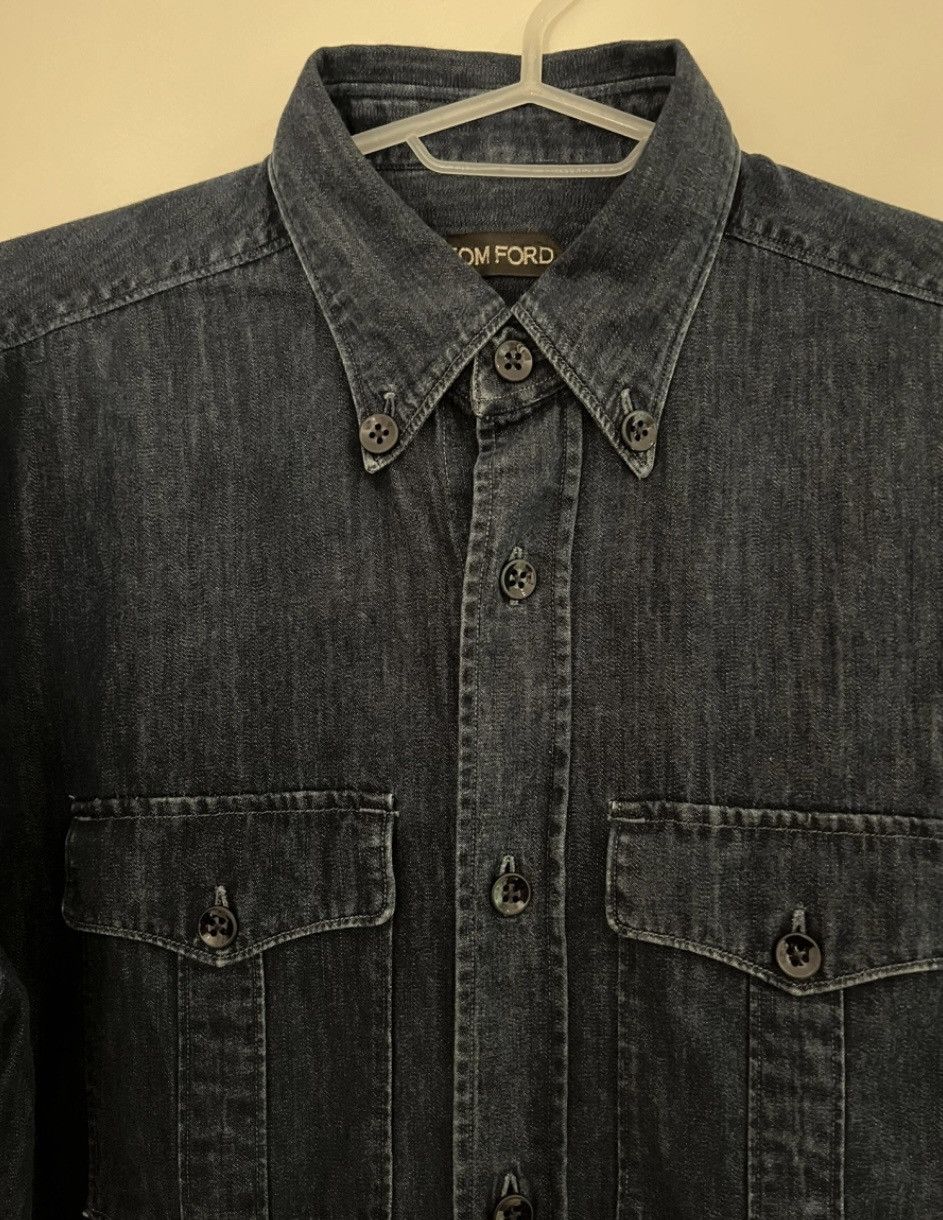 Tom Ford TOM FORD denim shirt navy medium 15.3/4 40 Size US M / EU 48-50 / 2 - 4 Thumbnail
