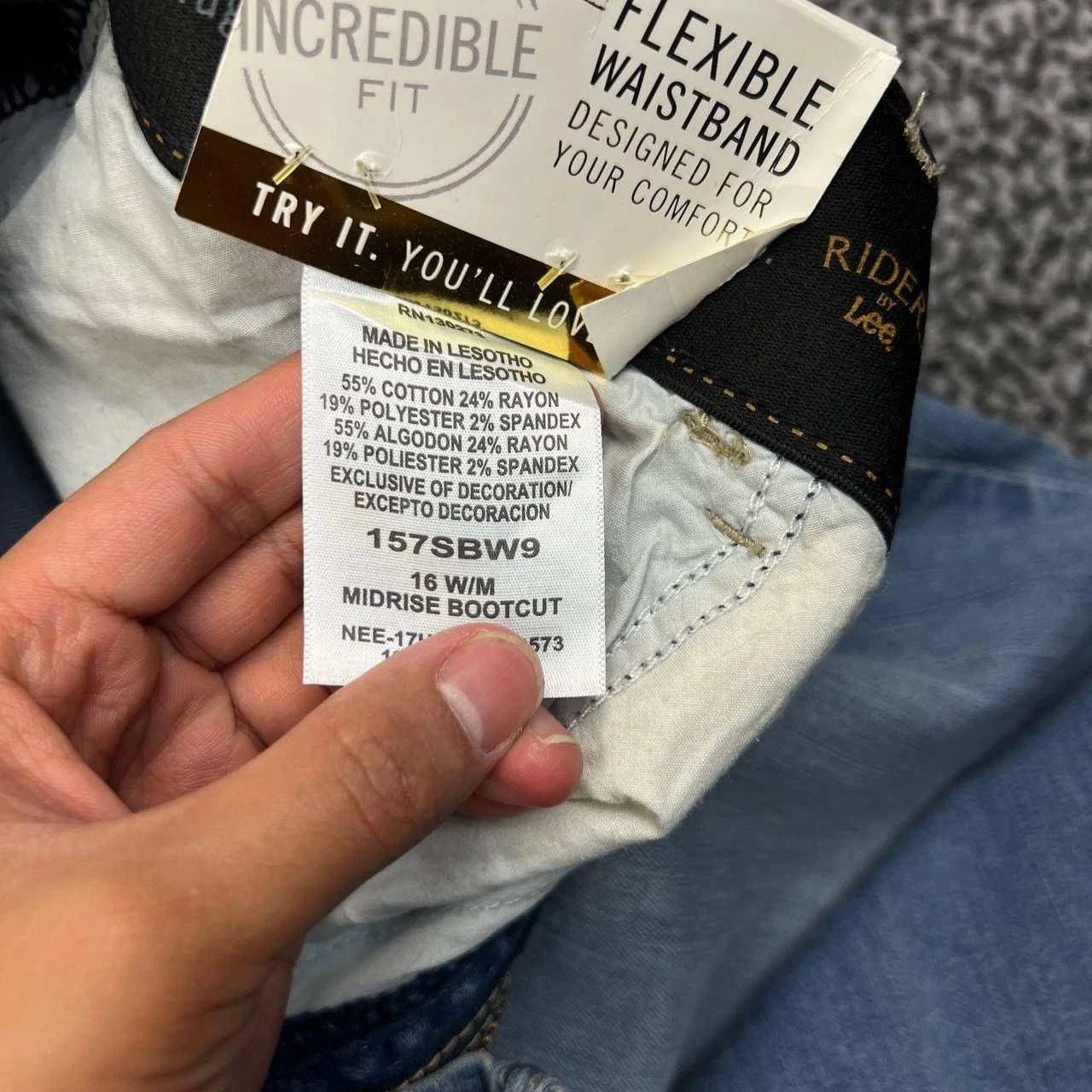 Other Riders by Lee Jeans Women 16 Faded Denim Straight 36x31 Size 36" / US 14 / IT 50 - 9 Thumbnail