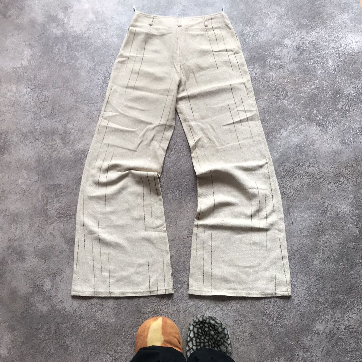 Vintage Vintage 90s Baggy Parachute Pants Cream Cargo Streetwear 28 Size 28" / US 6 / IT 42 - 4 Thumbnail