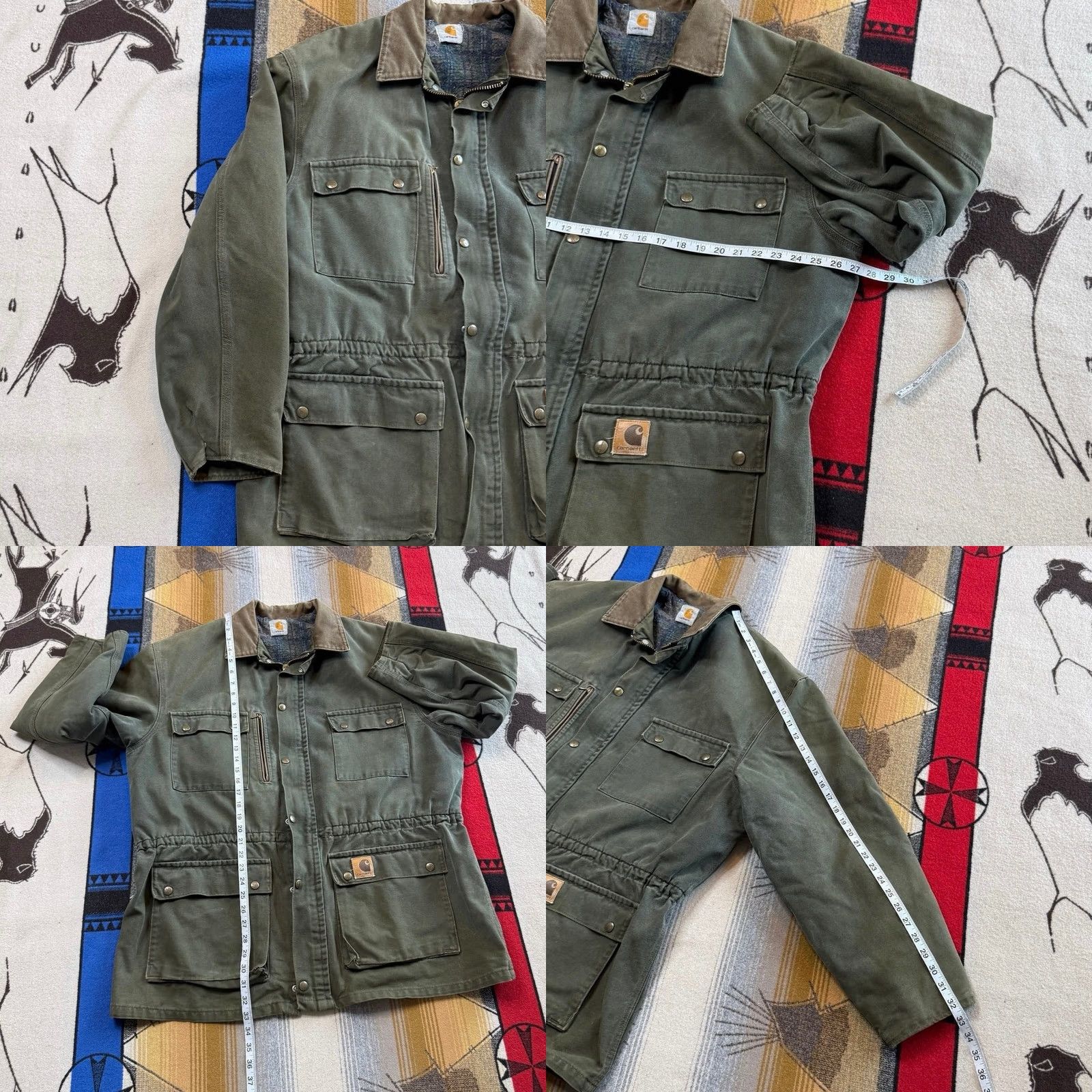 Carhartt VINTAGE Carhartt Jacket XL Green Chore Workwear Duster Style Plaid Lined 90s Mens Size US XL / EU 56 / 4 - 8 Thumbnail