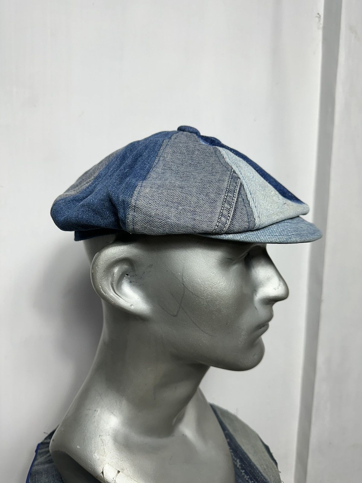 Art Comes First Custom Made Denim patchwork Newsboy hats Size ONE SIZE - 2 Thumbnail