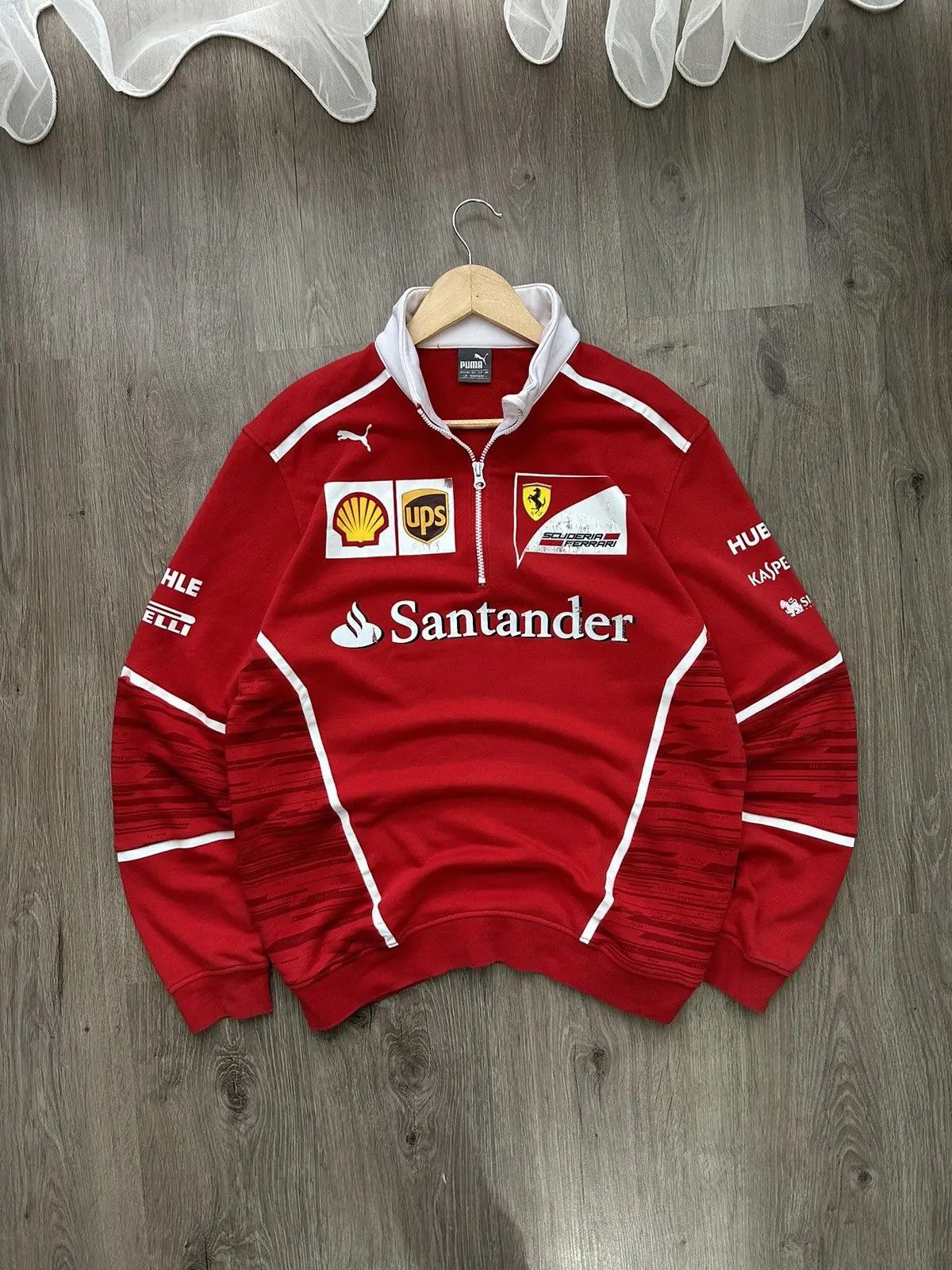 Ferrari × Vintage Vintage Ferrari Racing Rugby Sweatshirt Red Formula Uno Size US L / EU 52-54 / 3 - 17 Thumbnail