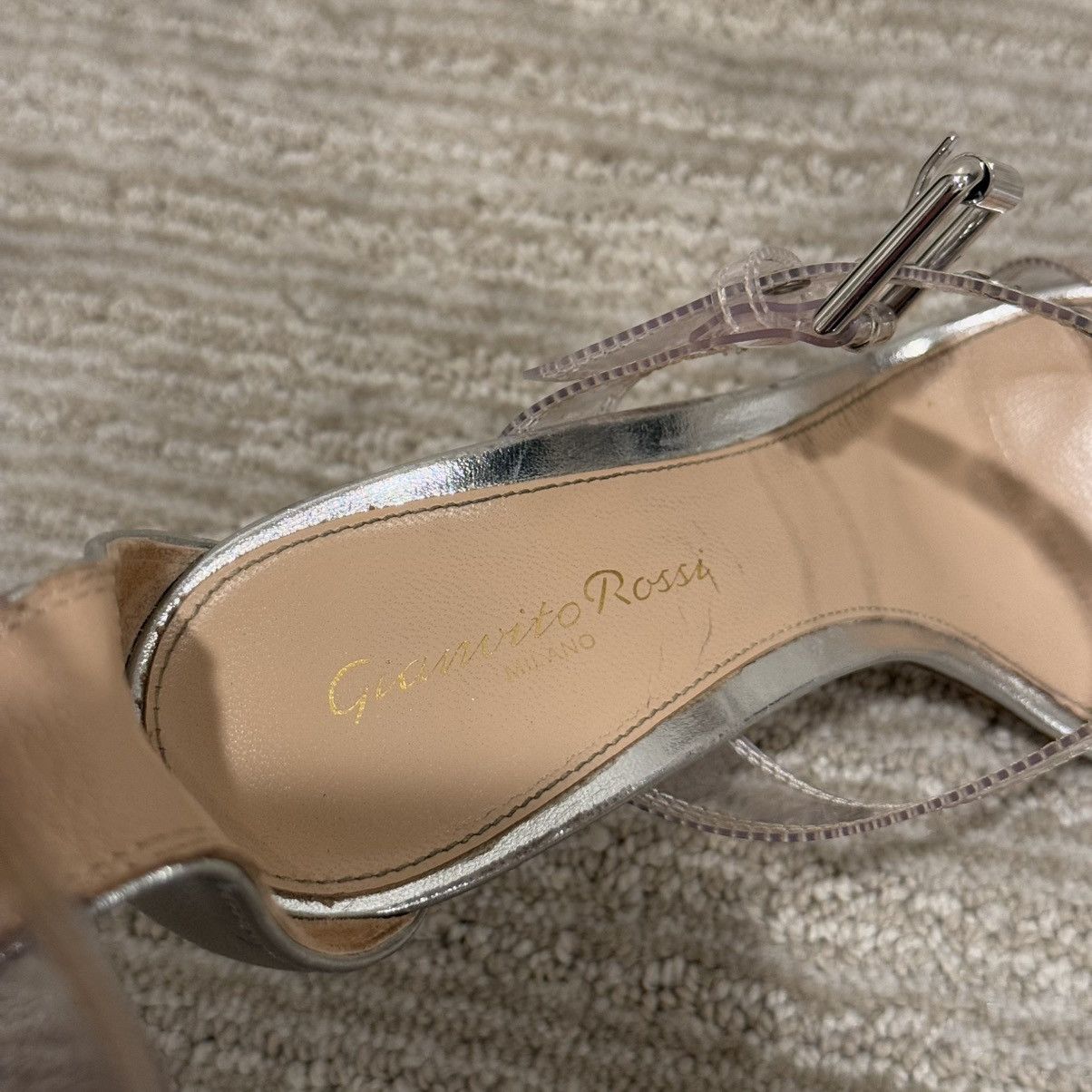 Gianvito Rossi Gianvito Rossi Gabby Plexi Sandals Clear PVC/Silver Leather Size US 7.5 / IT 37.5 - 10 Thumbnail