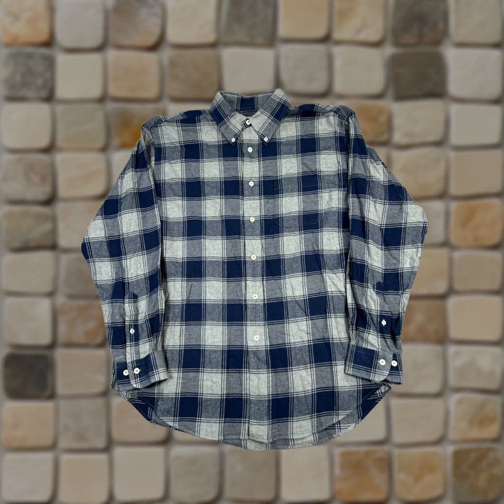 Brooks Brothers Brooks Brothers 346 Shirt Mens Large Blue Gray Cotton Button-Up Plaid Collar Down Classic Size US L / EU 52-54 / 3 - 1 Thumbnail