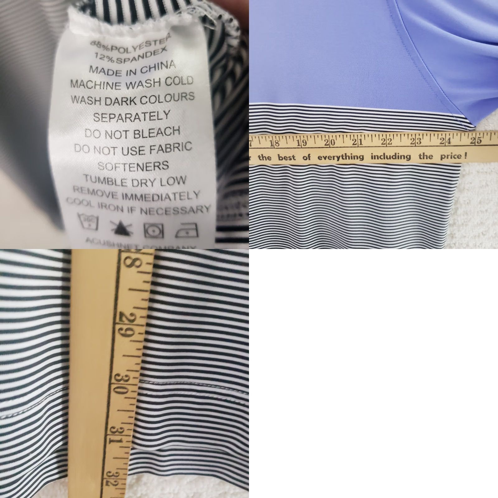 Footjoy FootJoy Polo Shirt Mens L Purple & Gray Striped Golf Performance Stretch Shirt Size US L / EU 52-54 / 3 - 9 Thumbnail
