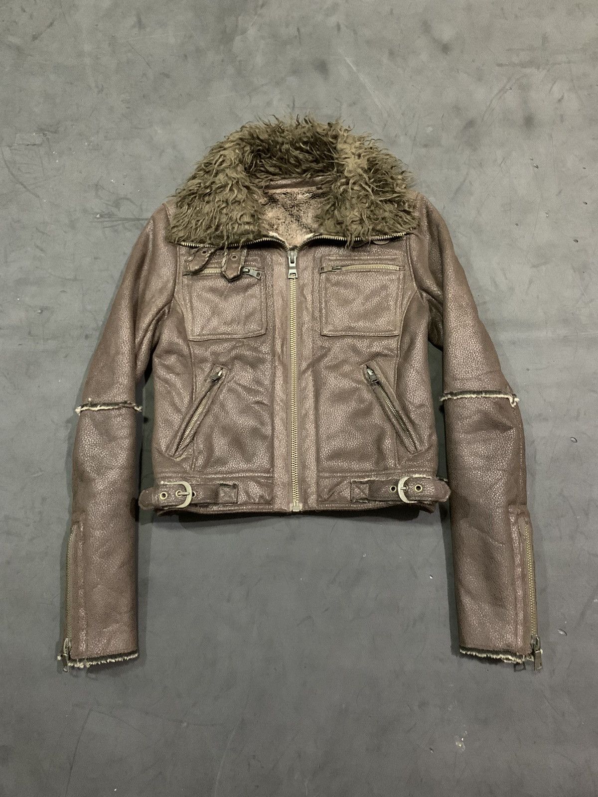 image of 14Th Addiction x If Six Was Nine Bindingofferunknown Leather Furjacket 14Thaddiction Styled in Brow