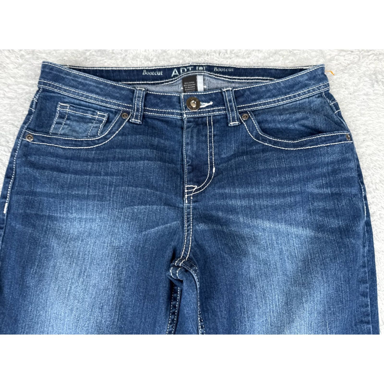 Apt. 9 Vintage Apt. 9 Blue Denim Bootcut Jeans Women 10 32in Inseam Embroidered Rhinestone 90s Size 32" / US 10 / IT 46 - 4 Thumbnail