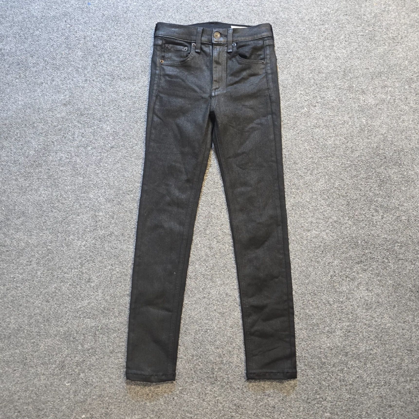Rag & Bone Rag & Bone Jeans Womens Size 24 Black Waxed Coated Skinny Stretch Casual Basic Denim 5-Pocket Womens Jeans Slim, Regular Rise 27in Inseam Vintage: No Size 42" / US 20 - 2 Thumbnail