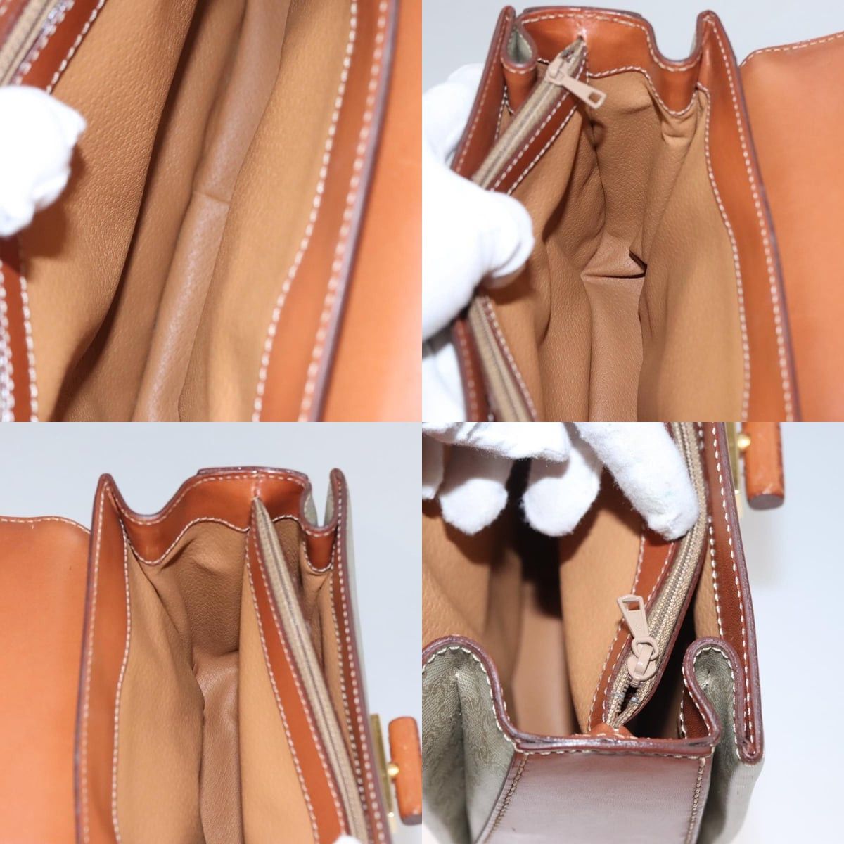 Celine CELINE Macadam Canvas Hand Bag Beige Gold Size ONE SIZE - 13 Thumbnail