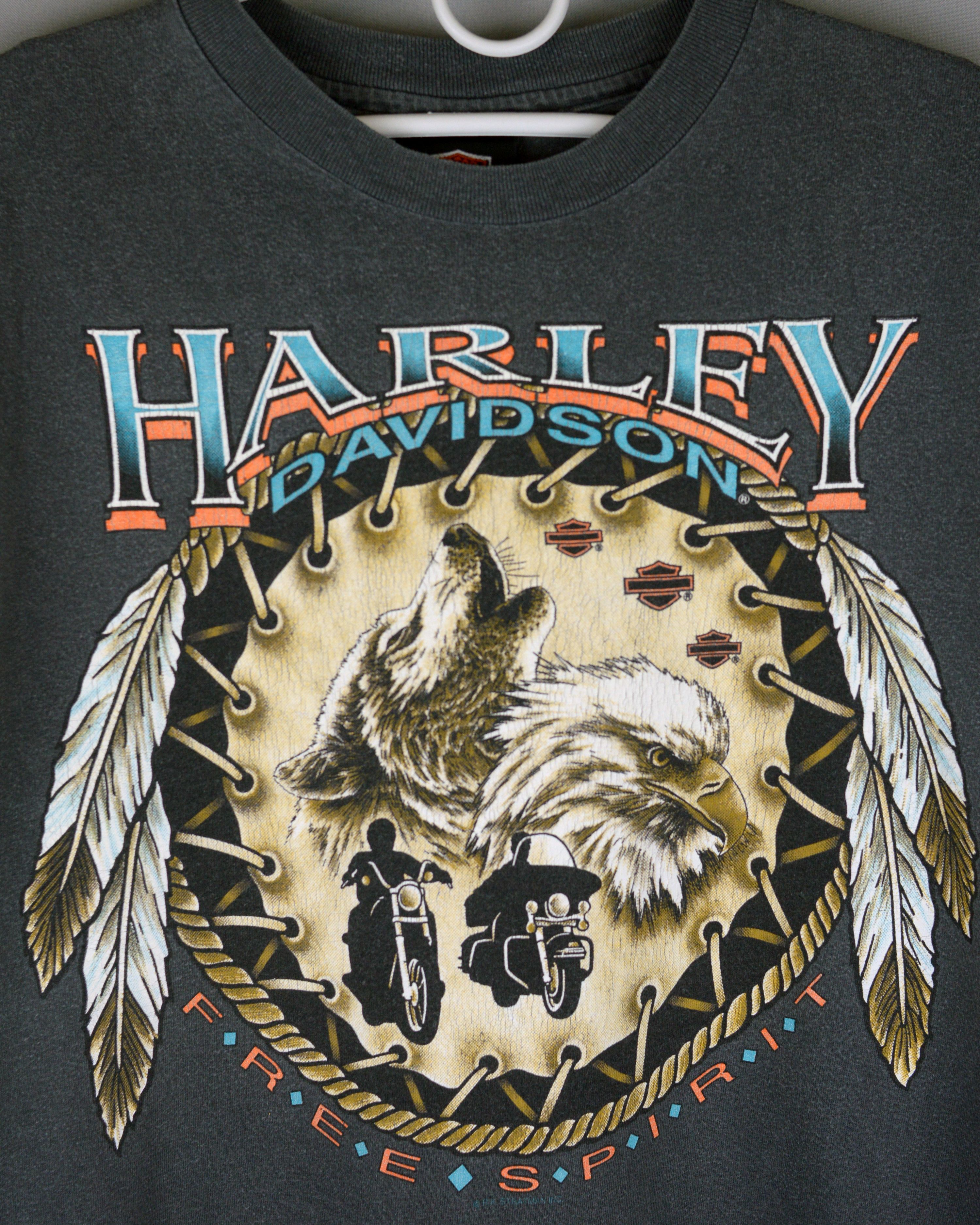 Harley Davidson × Vintage Vintage Harley Davidson Free Spirit Kona hawaii 90s t shirt Size US M / EU 48-50 / 2 - 3 Thumbnail