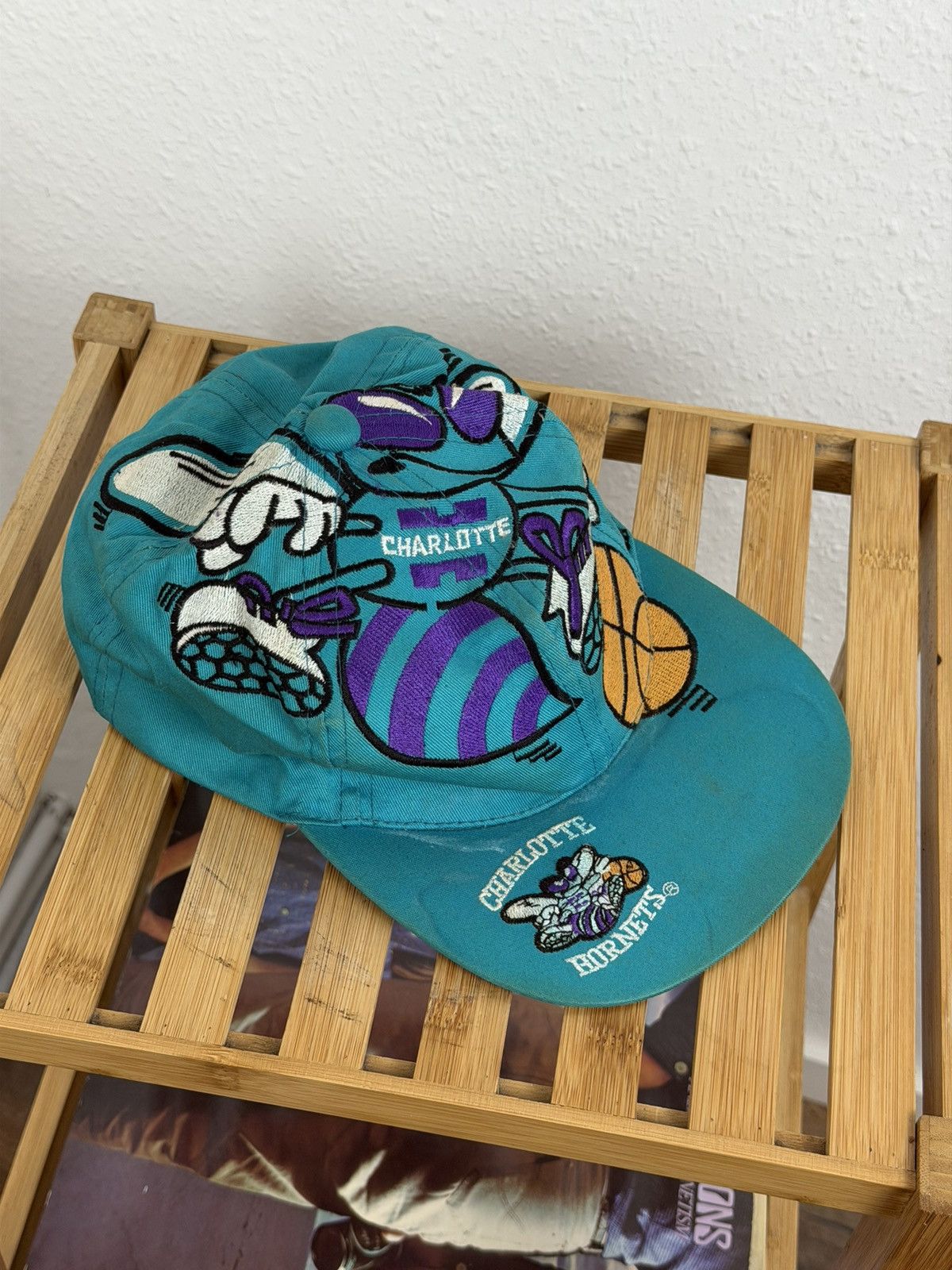 The Game Vintage Charlotte Hornets Hat Big Logo Snapback Cap 90s NBA Size ONE SIZE - 5 Thumbnail