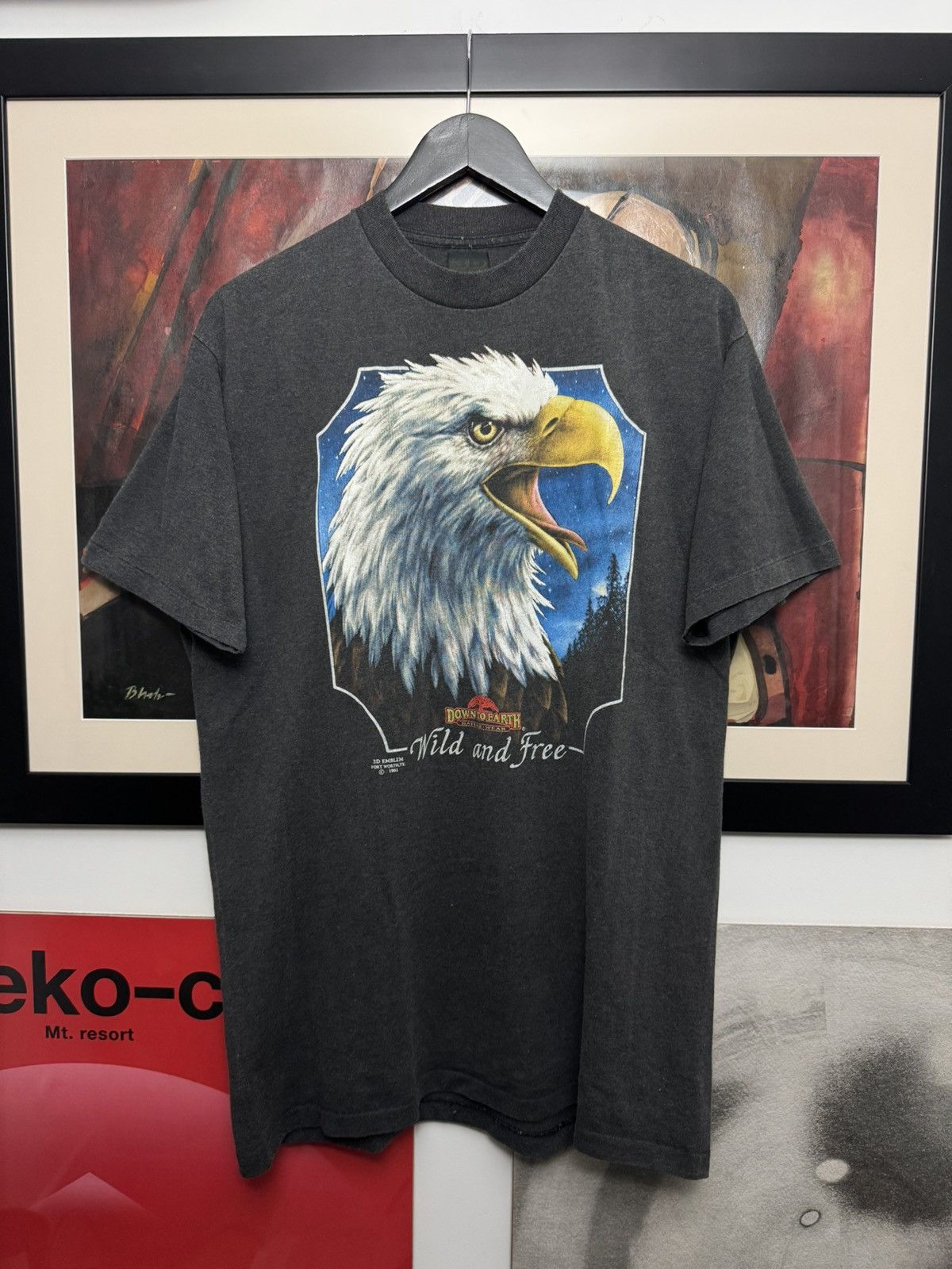 Harley Davidson *RARE* Vintage 1991 3D Emblem Eagle Print Washed T-Shirt Size US XL / EU 56 / 4 - 1 Thumbnail