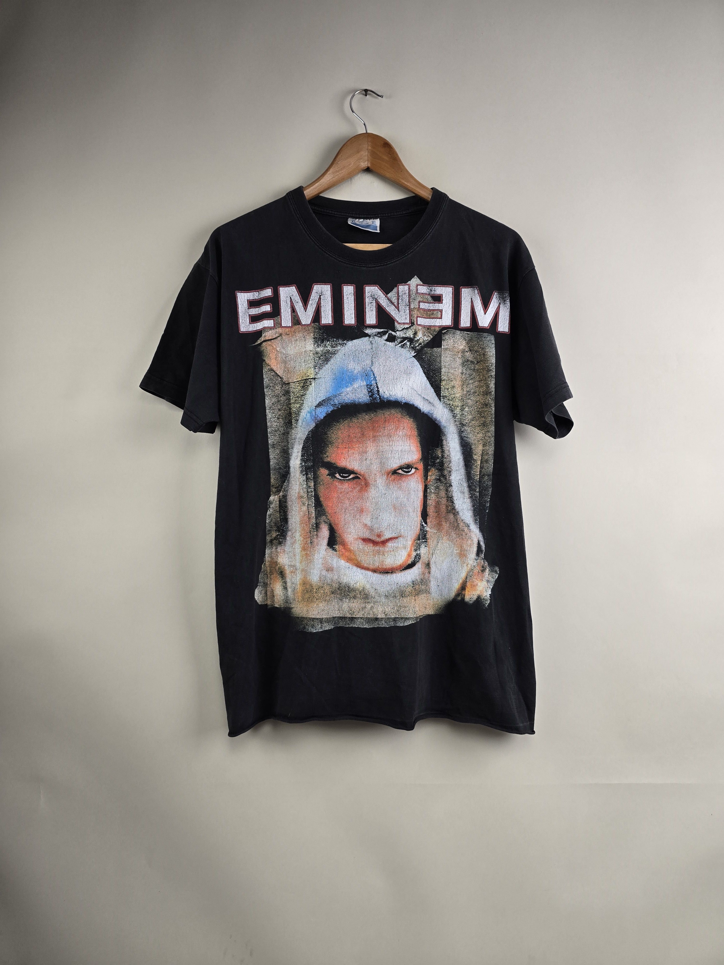 Image of Band Tees x Eminem Early 2000 Eminem Rap Tee XL 22" 28" in Black, Men's