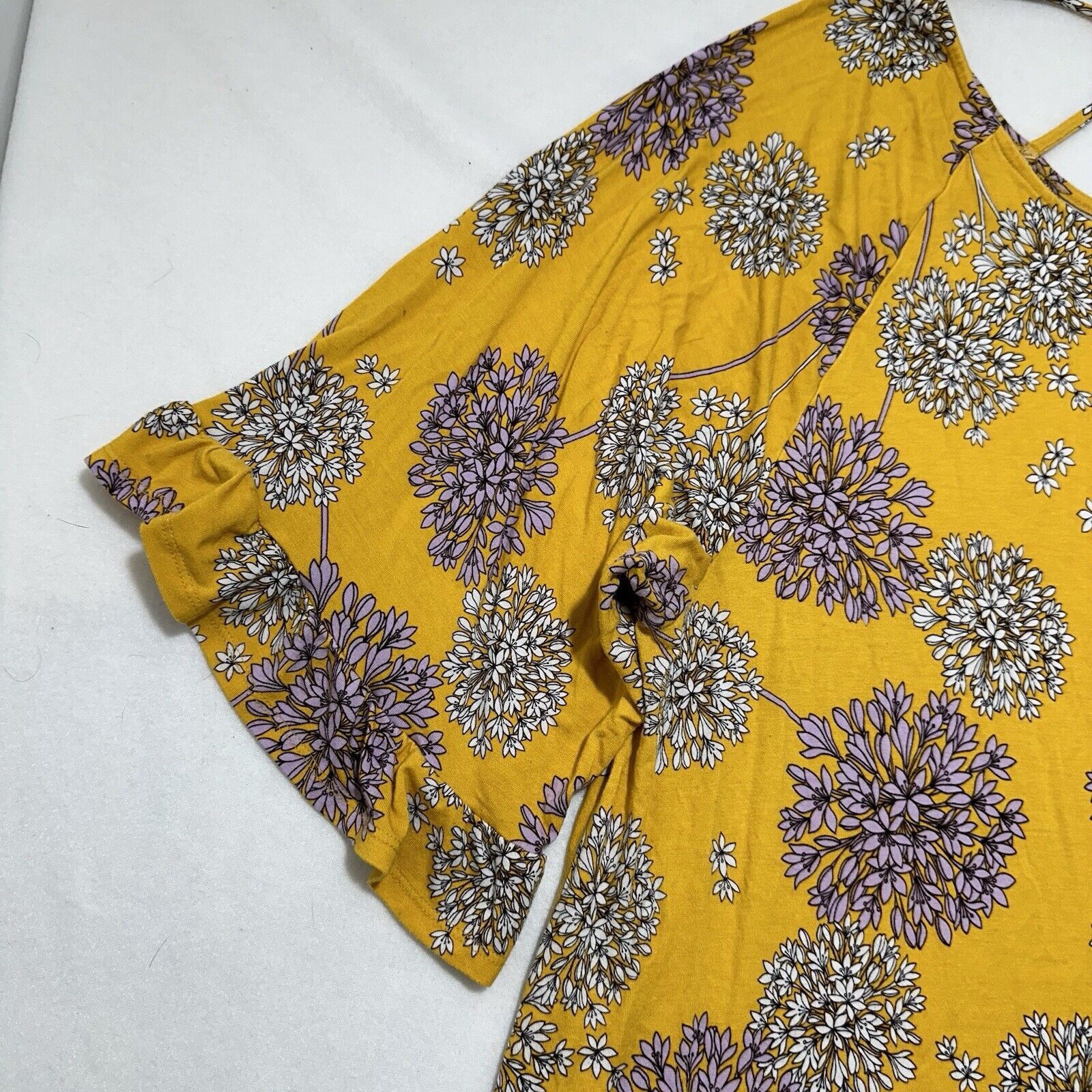 Other a.n.a. Women's Petite PXXL Floral Blouse 3/4 Sleeve Yellow Size XXL / US 16-18 / IT 52-54 - 5 Thumbnail
