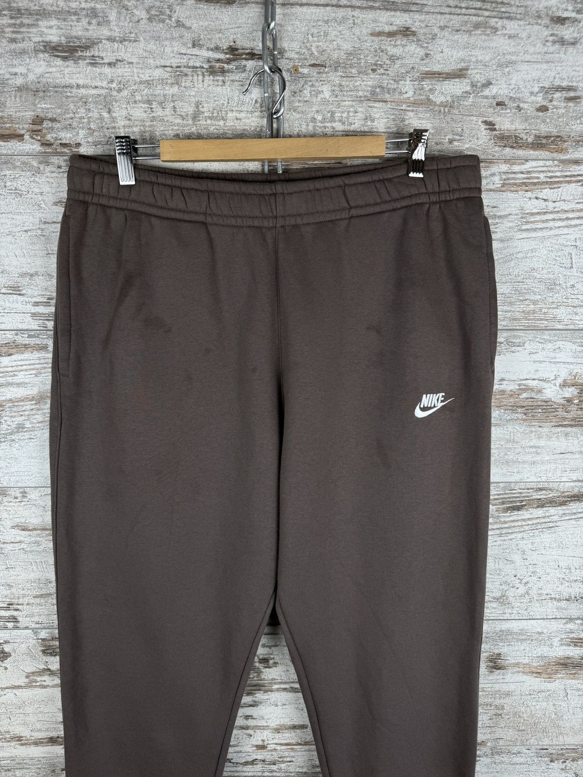 Nike × Vintage Mens Nike swoosh brown sweatpants y2k pants drill Size US 36 / EU 52 - 3 Thumbnail