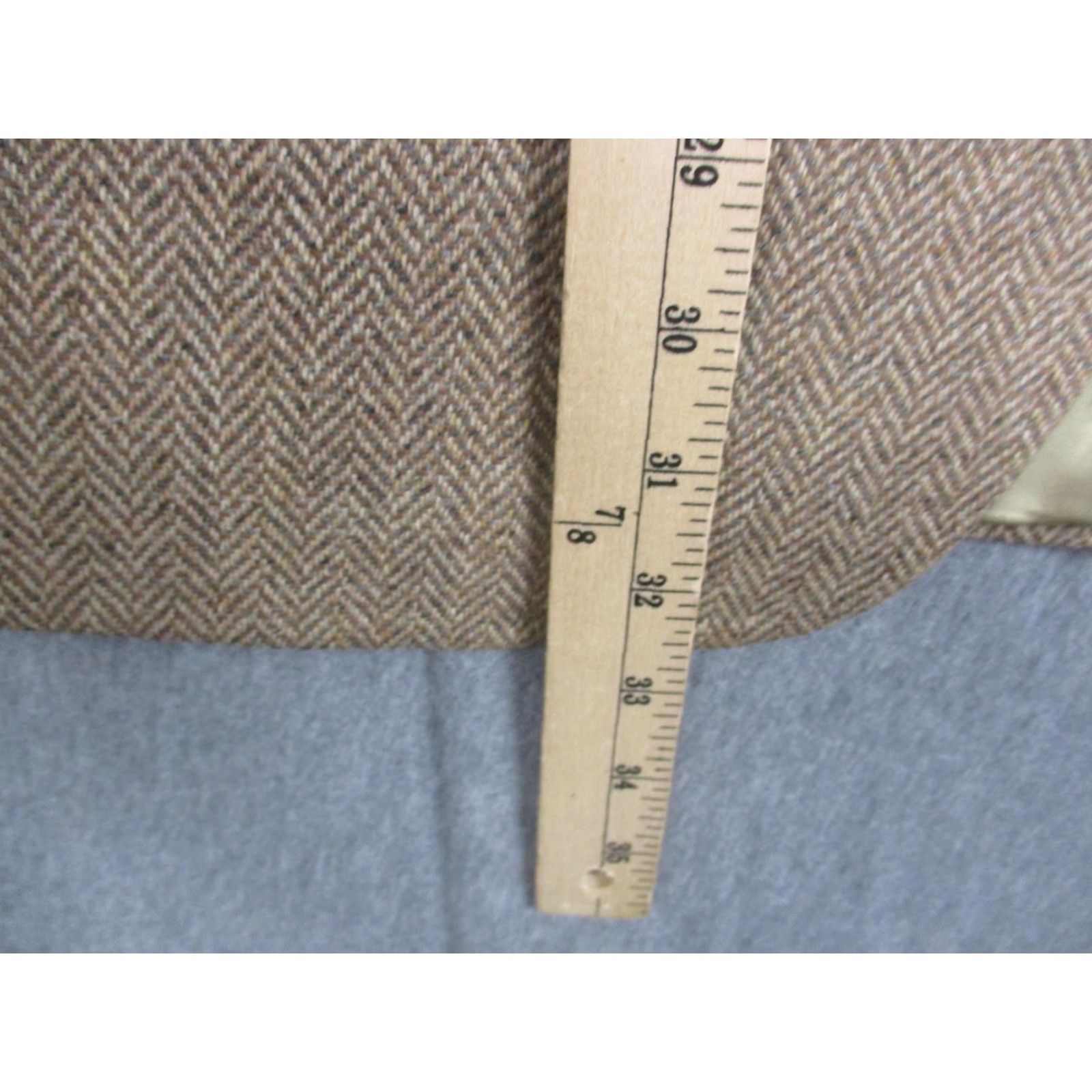 Chaps VINTAGE Chaps Ralph Lauren Blazer Mens Large Brown Wool Herringbone Made USA 90s Sport Coat Size 44R - 3 Thumbnail