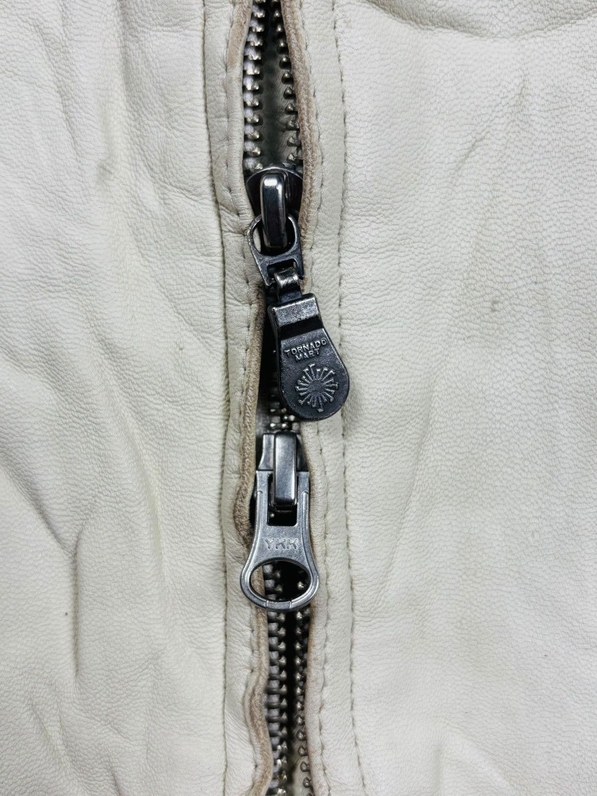 2000s Tornado Mart - Vkei Style Cyber White Leather Jacket