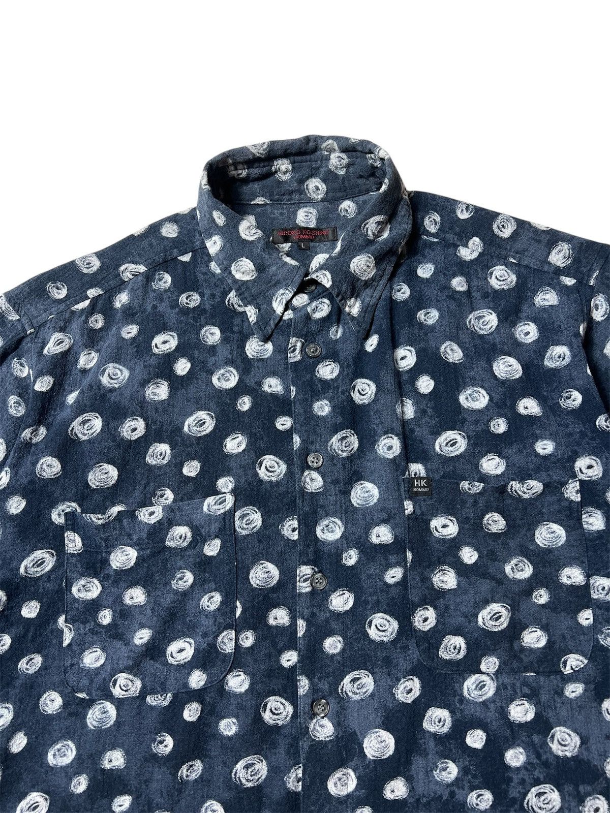 Hiroko Koshino Homme Hiroko Koshino Homme Double Pocket Printed Shirt Size US L / EU 52-54 / 3 - 2 Thumbnail