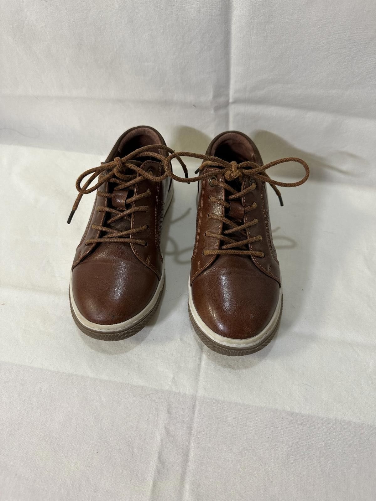 Designer Kids' Brown Leather Sneaker Oxfords - Size 11 Size US 11 / EU 44 - 2 Thumbnail