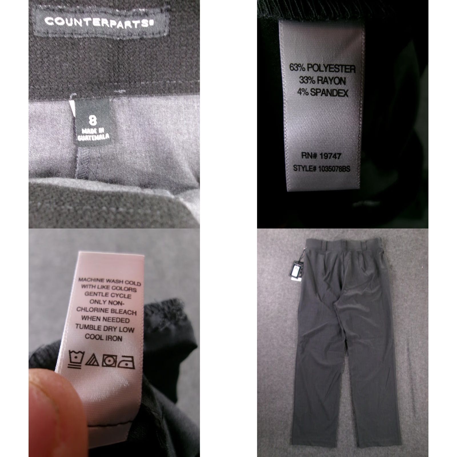 Vintage Counterparts Pants Women 8 Gray Classic Modern Tailored Minimalist Office New Size 30" / US 8 / IT 44 - 8 Thumbnail