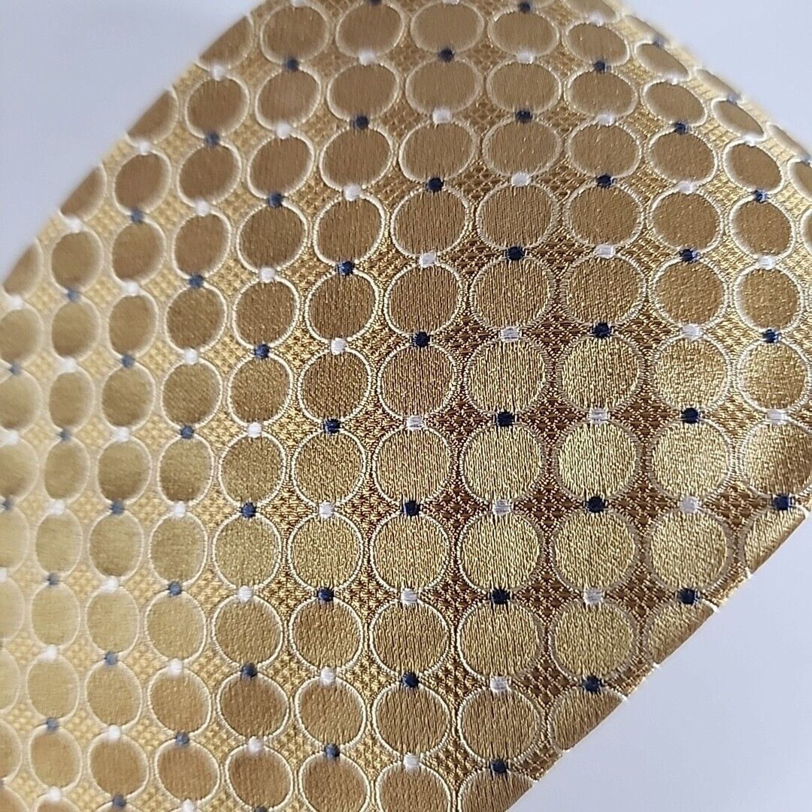 Geoffrey Beene Geoffery Beene Gold Geometric Silk Necktie - Like New Size ONE SIZE - 3 Thumbnail