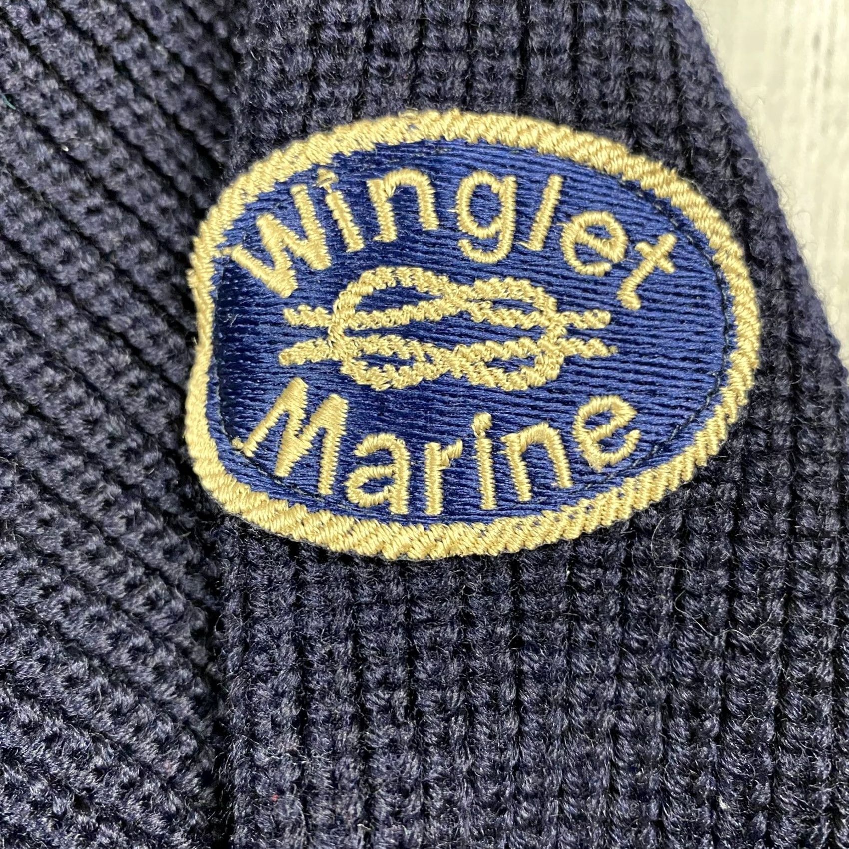 Vintage VINTAGE LANEROSSI ITALY Leather Button Cardigan Navy Blue Wool 50s 60s Marine Winglet L Mens Cardigan Size US L / EU 52-54 / 3 - 2 Thumbnail