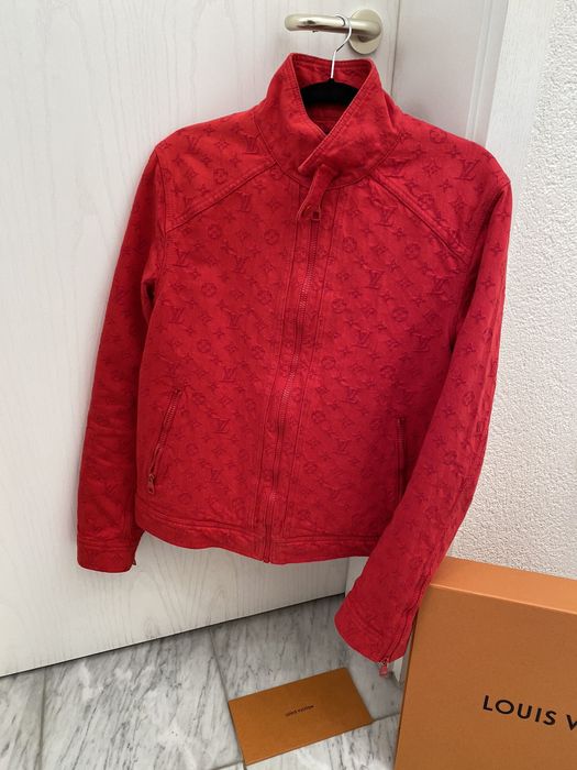 Louis vuitton red hot sale denim jacket