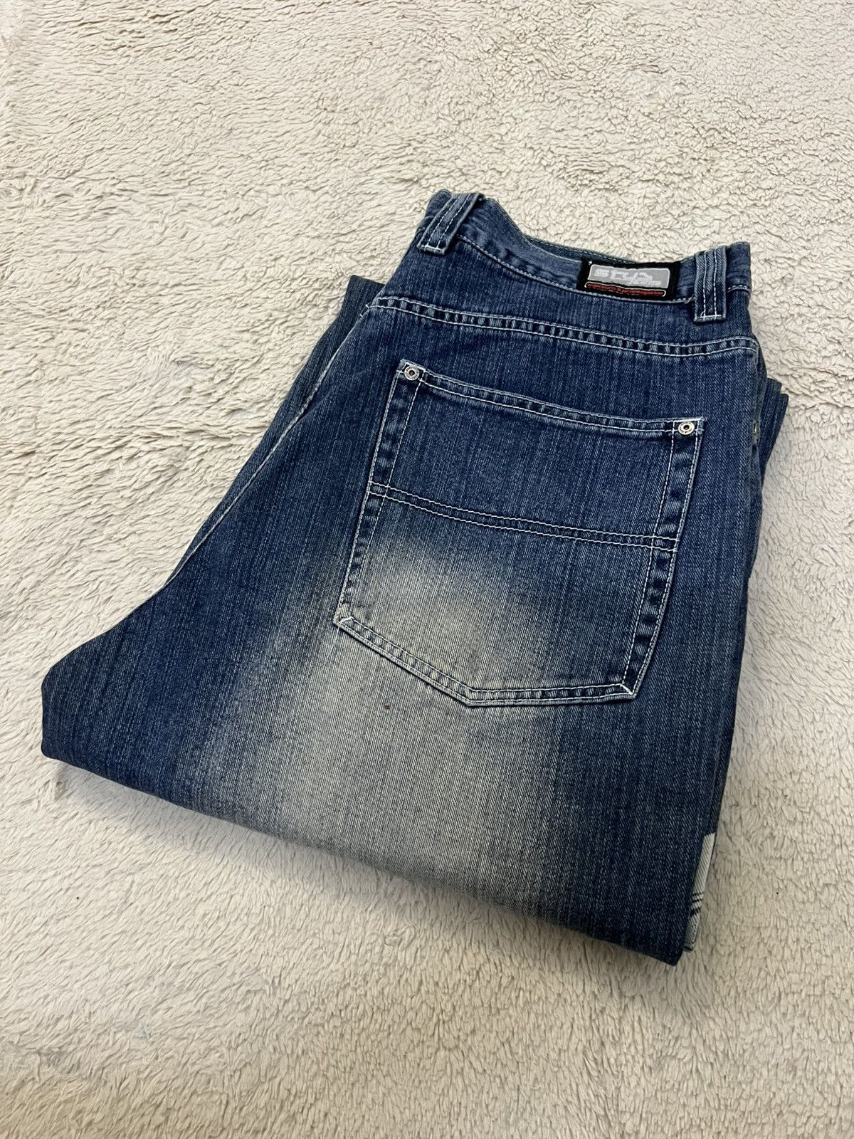 Japanese Brand Vtg STUB Jeans 36x32 Mens Baggy Y2K 90s Hip Hop Size US 36 / EU 52 - 7 Thumbnail