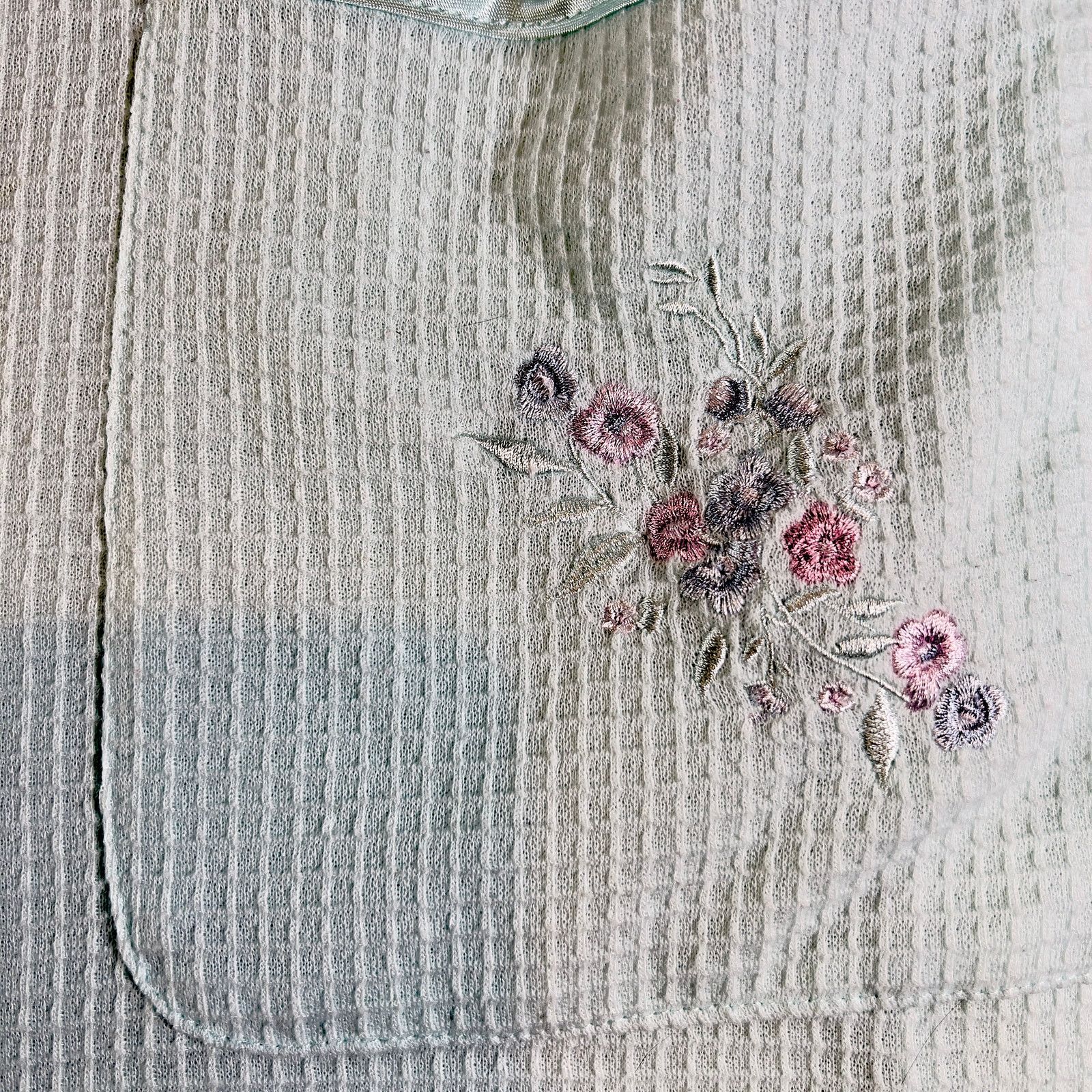 Other Jasmine Rose Woman L Waffle Weave Robe Embroidery Lite Blue Size ONE SIZE - 2 Thumbnail