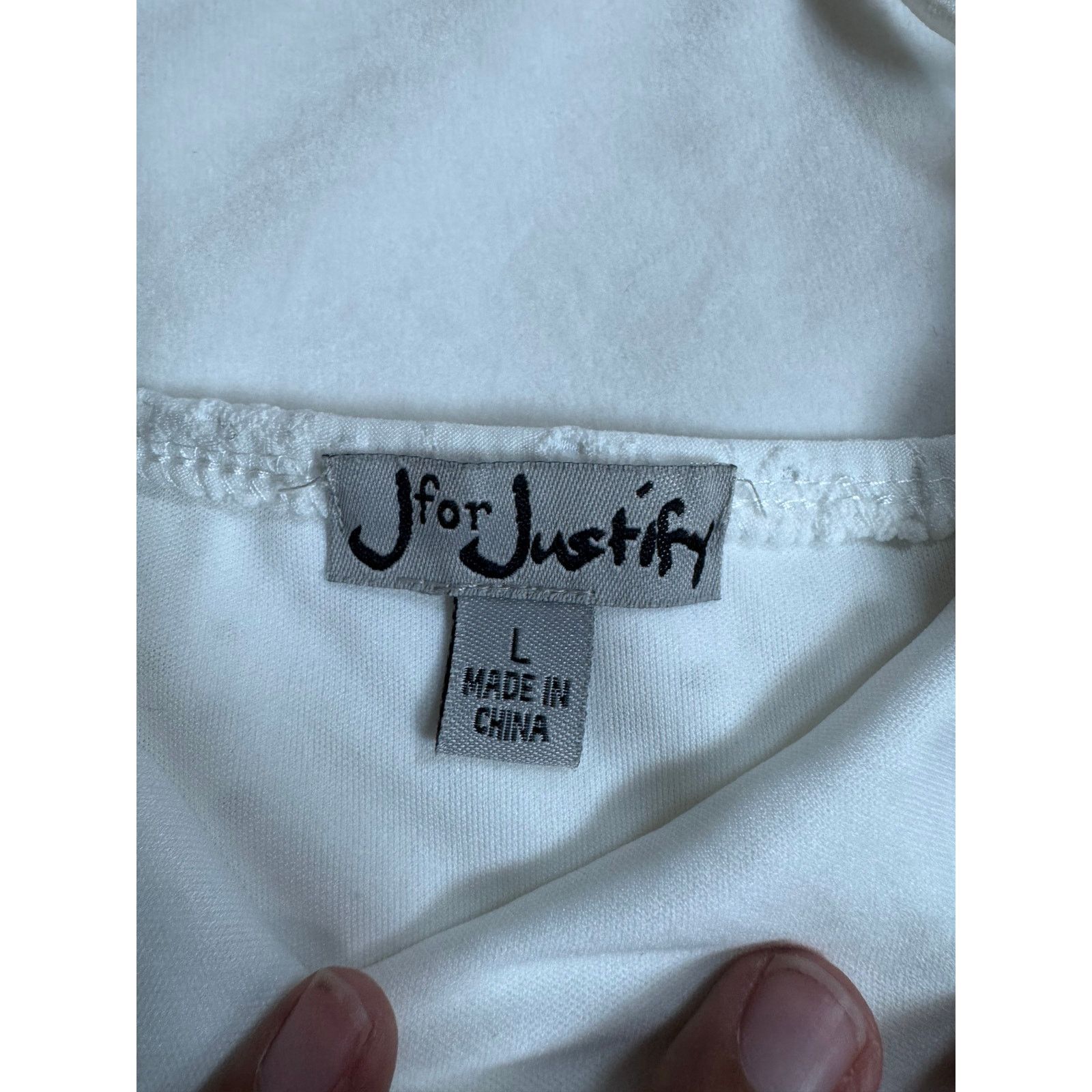 Other J for Justify White Deep Plunge Romper Sleeveless Skort Size L / US 10 / IT 46 - 5 Thumbnail