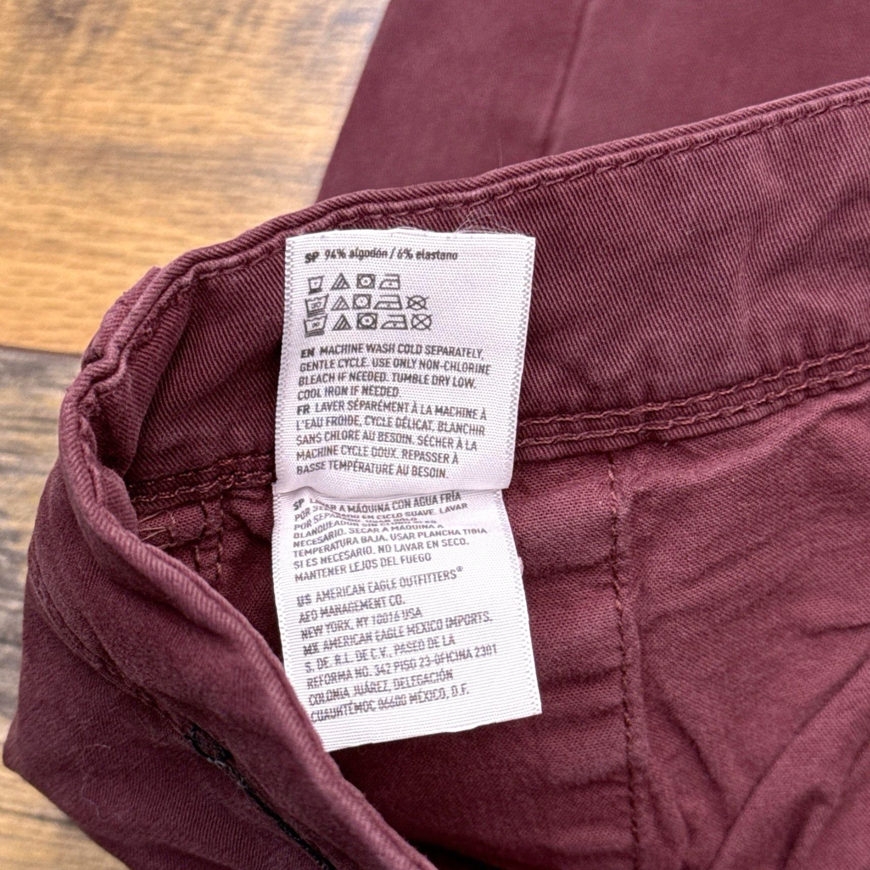 American Eagle Outfitters American Eagle 360 Extreme Flex Slim Pants Mens 28x30 Burgundy Stretch Size US 28 / EU 44 - 7 Thumbnail