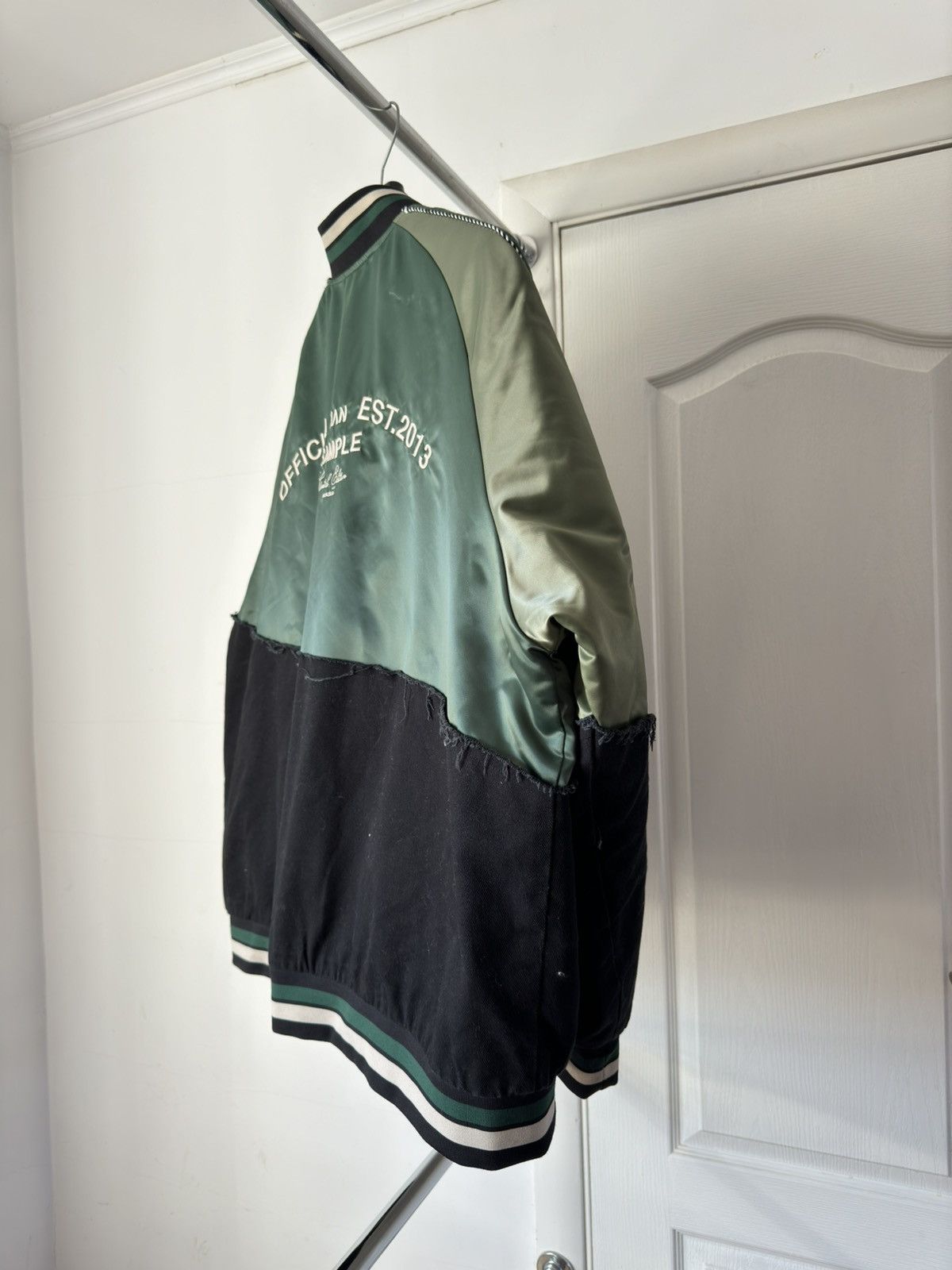 Vintage Varsity SATIN AND TWILL SPLICED BOMBER Size US XL / EU 56 / 4 - 6 Thumbnail