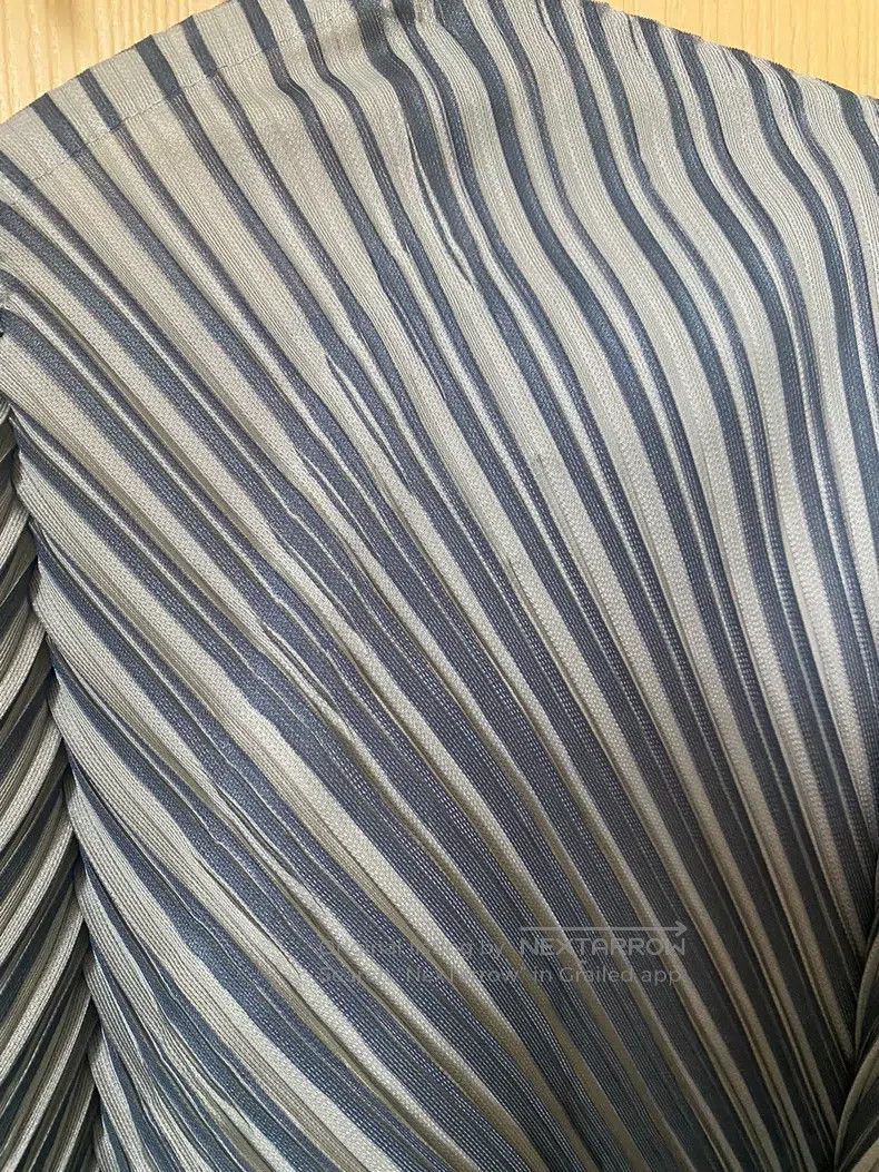 Issey Miyake Issey Miyake Haze Blue Ruched Coat Size L / US 10 / IT 46 - 3 Thumbnail