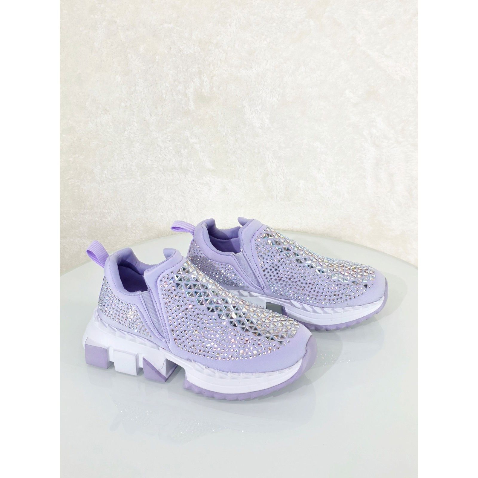 Other Presto Light Weight Slip on Light Purple Rhinestone Sneakers Size US 6 / IT 36 - 6 Thumbnail