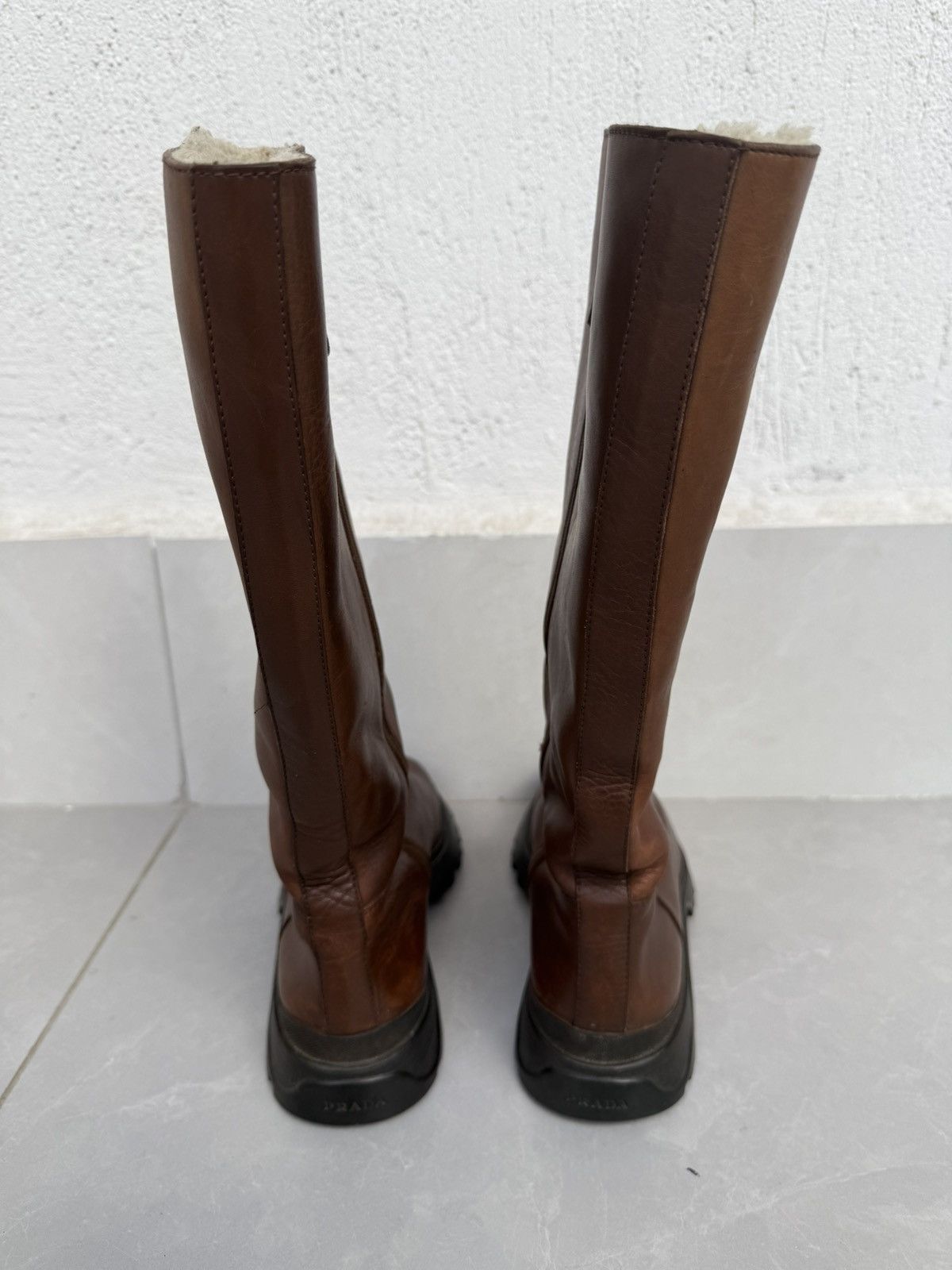 Prada ❤️🔥Rare lug sole boots Size US 8 / IT 38 - 16 Thumbnail