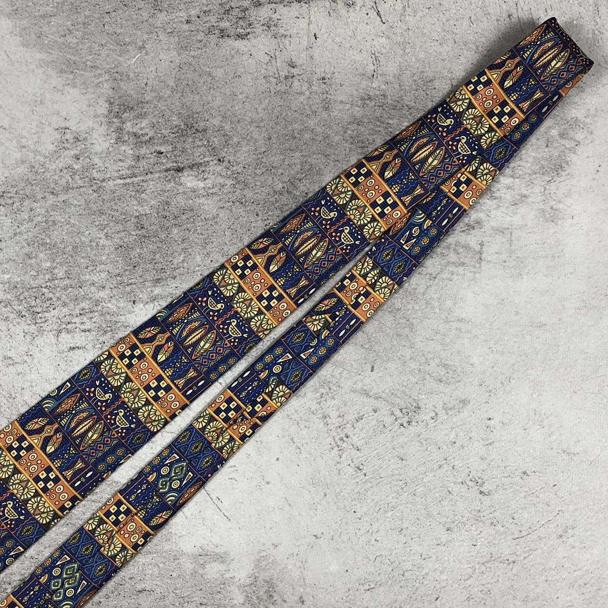 Hermes Hermes Paris Silk Tie Geometric Tribal Mosaic Bird Pattern Size ONE SIZE - 5 Thumbnail