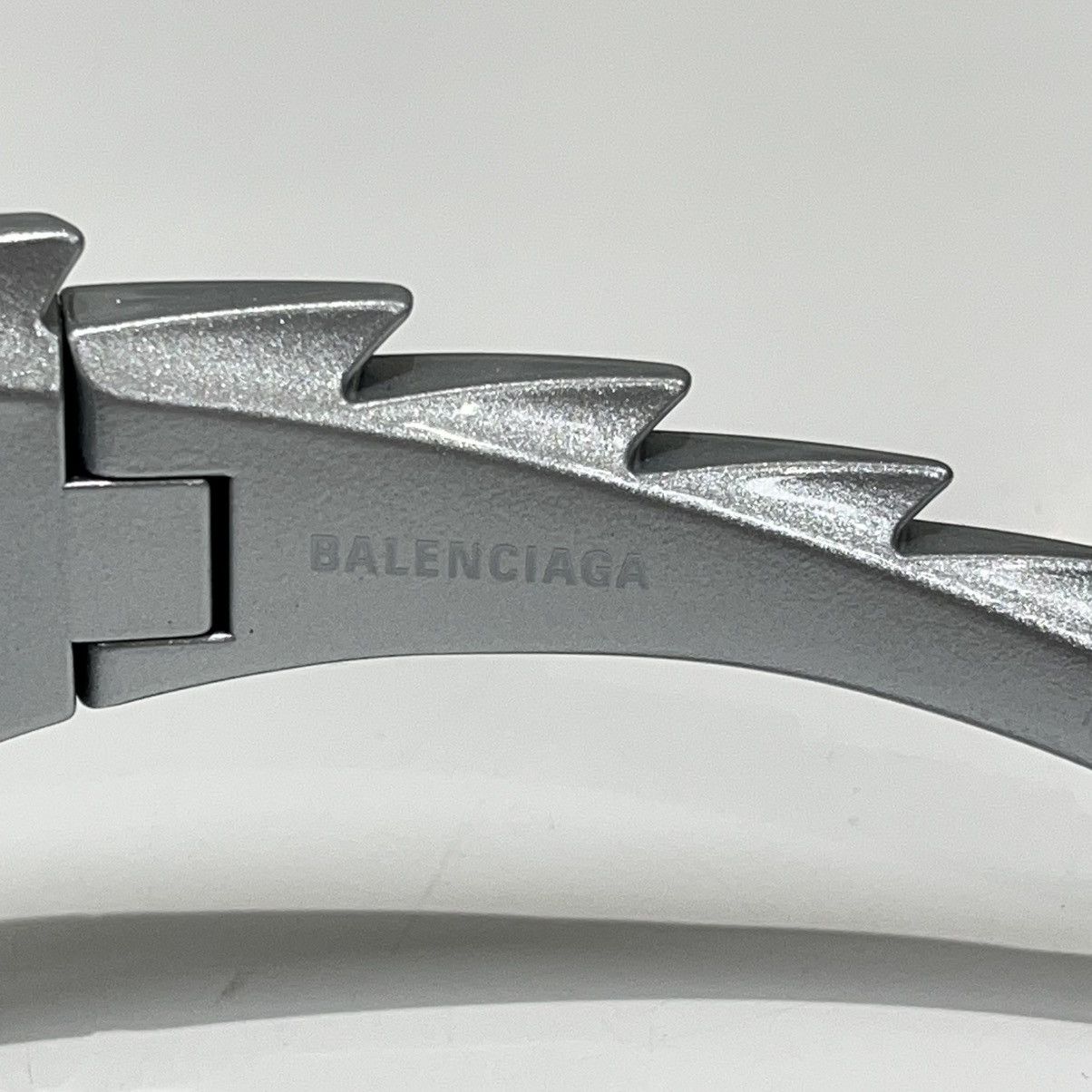 Balenciaga Balenciaga Spike Rectangle Sunglasses Silver Size ONE SIZE - 6 Thumbnail