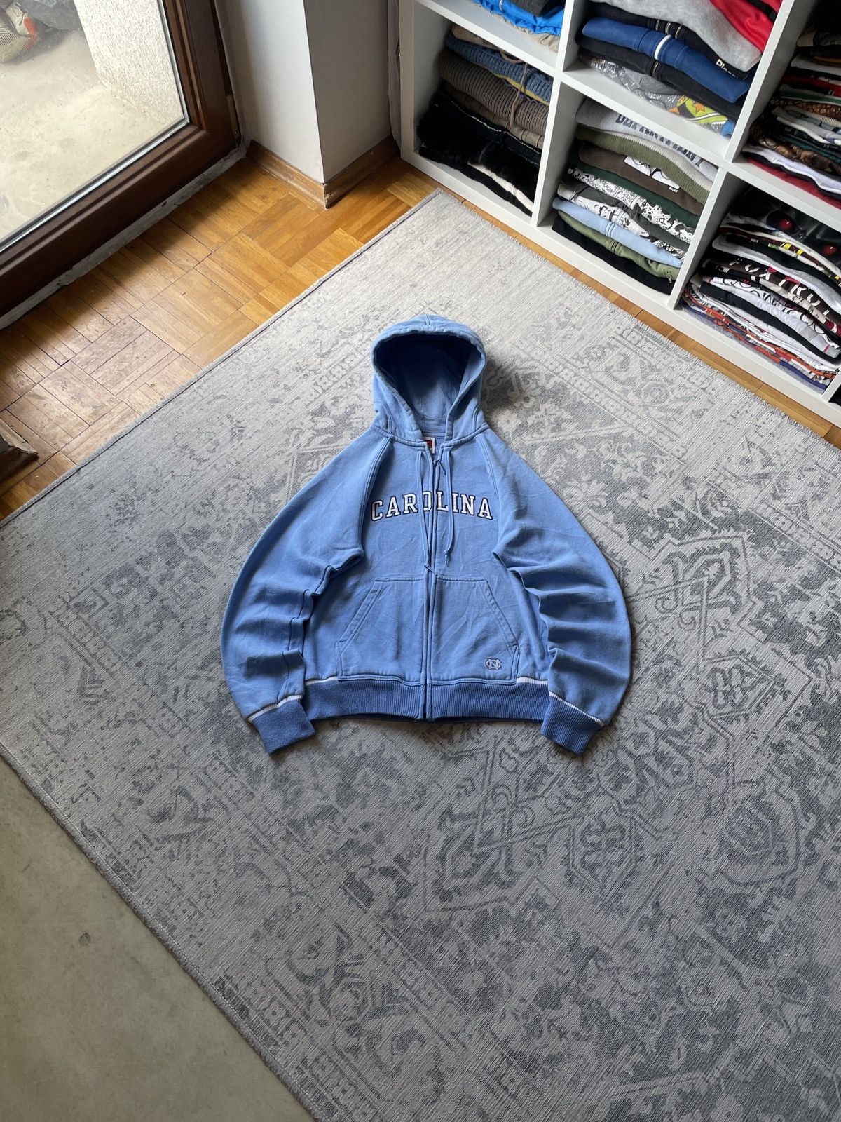 Japanese Brand × Nike × Vintage Vintage Nike Zip Hoodie Carolina Boxy Cropped Japanese Drill Size US S / EU 44-46 / 1 - 1 Thumbnail