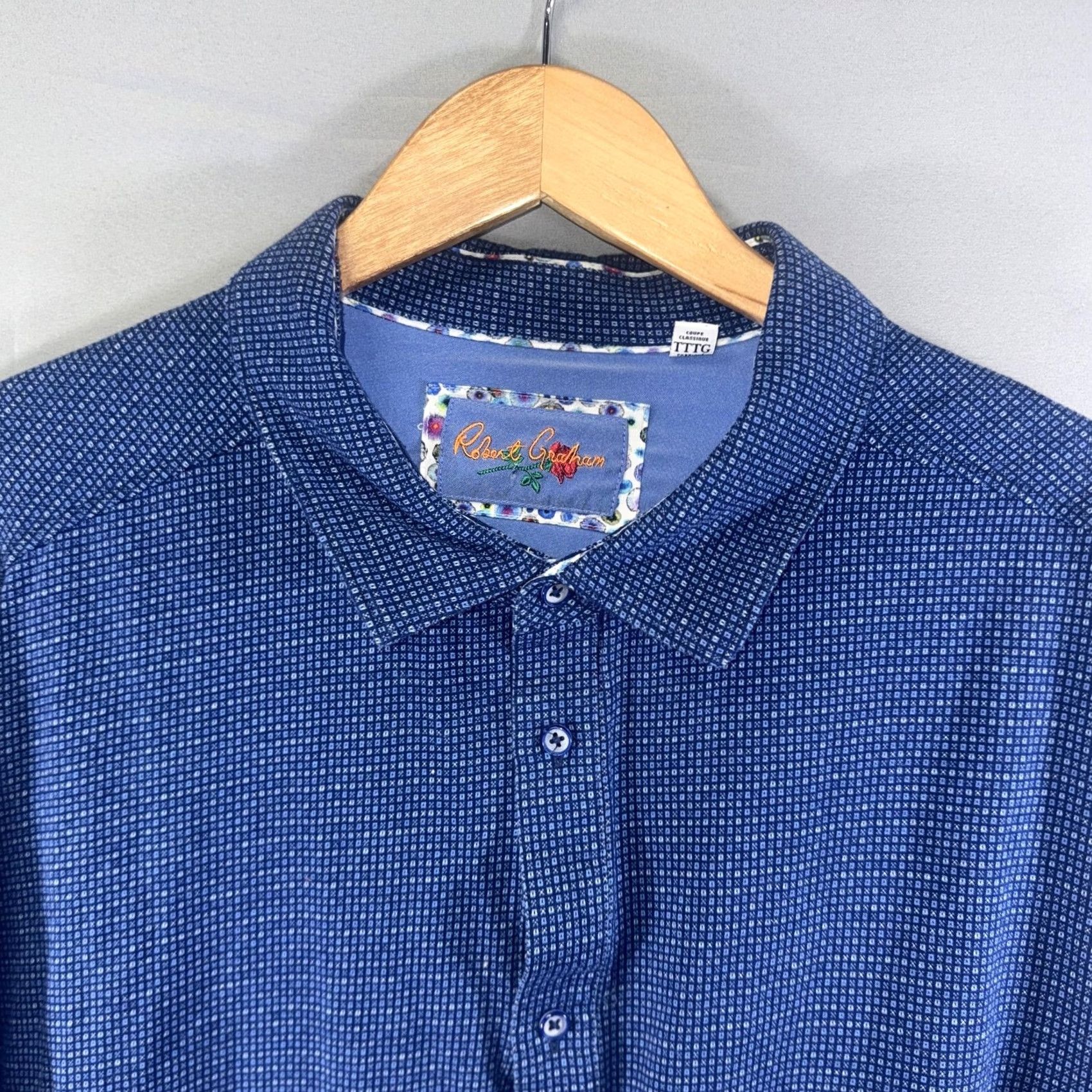Robert Graham Robert Graham Shirt Mens 3XL Blue Classic Long Sleeve Button Front Flip Cuff Size US XXL / EU 58 / 5 - 3 Thumbnail