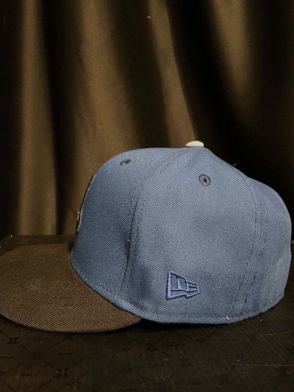New Era 7 1/4 - Boston Red Sox Fitted Hat - Royal Blue Black TwoTone Size ONE SIZE - 5 Thumbnail