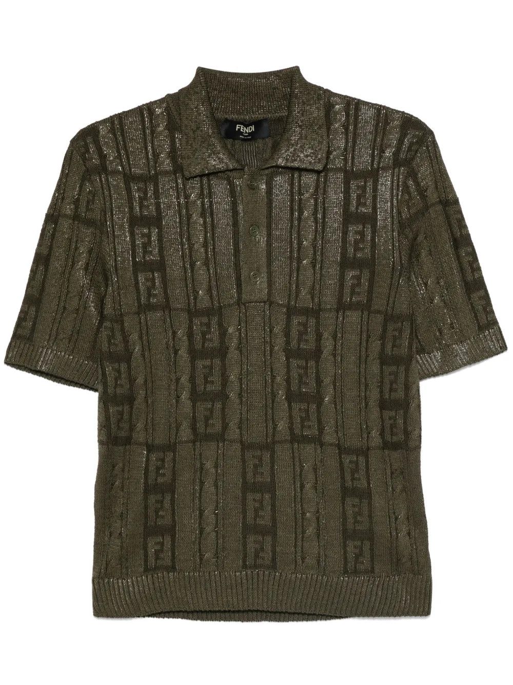 Fendi o1B3y1r0526 Polo Shirt in Olive Green Size US M / EU 48-50 / 2 - 1 Thumbnail