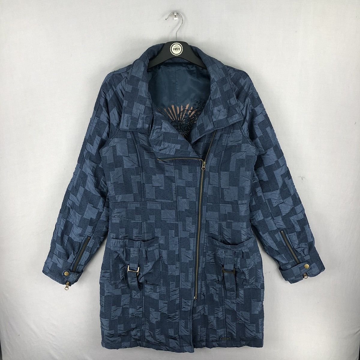 Desigual Vintage Desigual Women Down Jacket Embroidered Logo Checker Size S / US 4 / IT 40 - 1 Thumbnail
